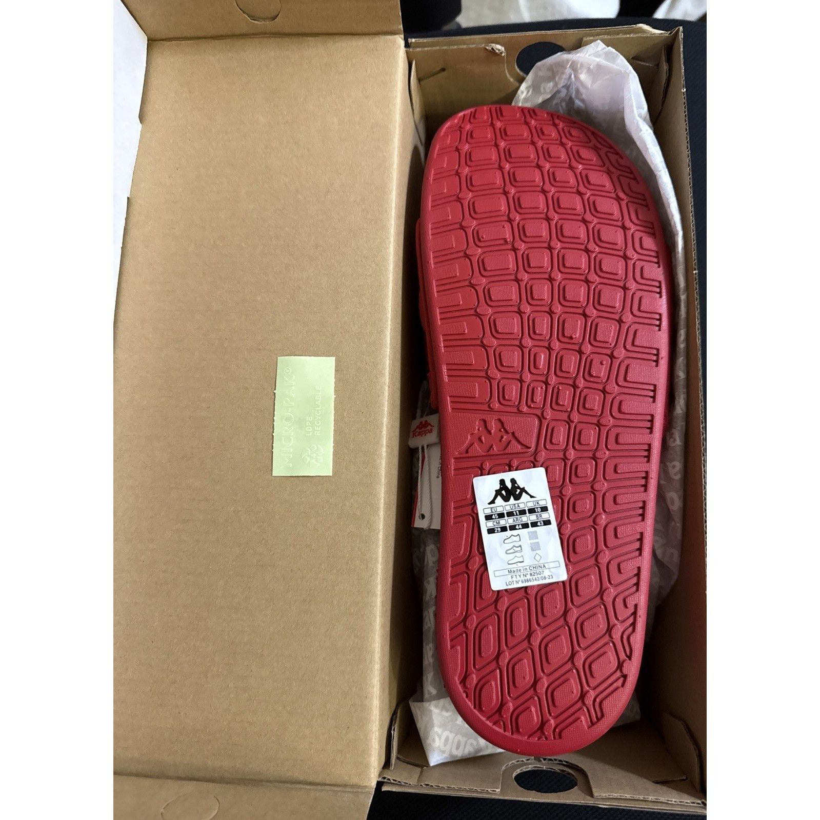 Kappa New in Box - Kappa Red Luria 1 Slides Hook & Loop Adjustable Size US 11 / EU 44 - 3 Thumbnail