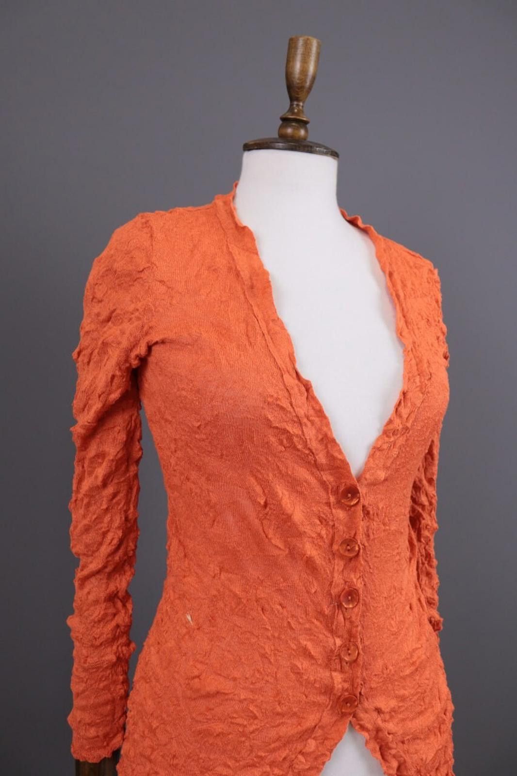 Designer Aventures des Toiles Orange Button Down Shirt Size 38 / S Size M / US 6-8 / IT 42-44 - 6 Thumbnail