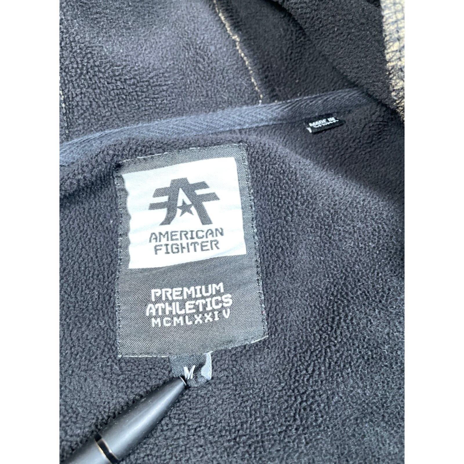 Vintage American Fighter Jacket Track Jacket Adult Medium Green Hooded Full Zip Pockets Size US M / EU 48-50 / 2 - 3 Thumbnail