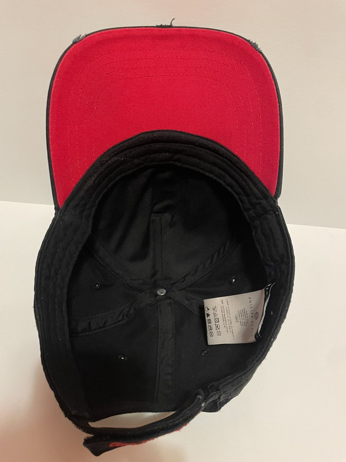 Phillip Plein “PLEIN LXVIII” baseball cap black distressed
