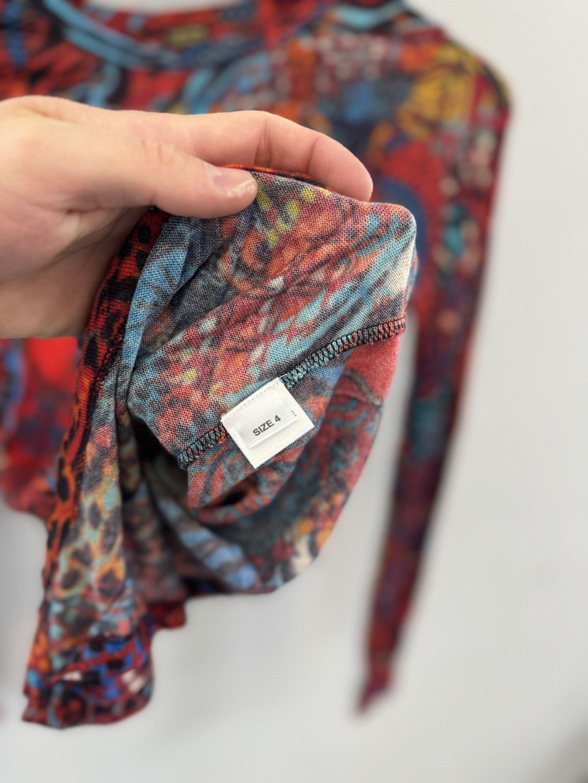 Japanese Brand × Vintage Vintage Mesh Top Engraving like Cashmere Size M / US 6-8 / IT 42-44 - 5 Thumbnail