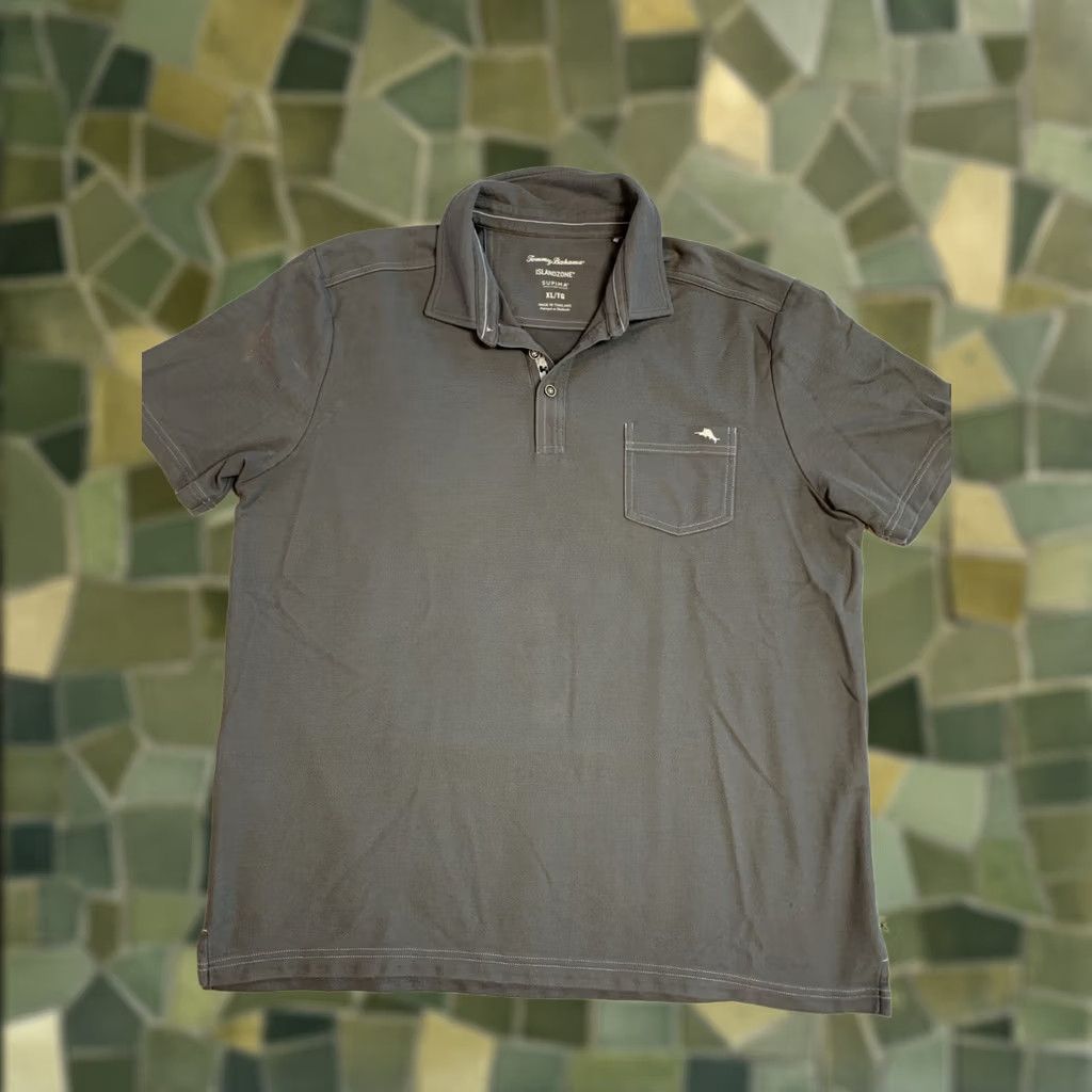 Tommy Bahama VINTAGE Tommy Bahama Island Zone Polo Shirt XL Gray | Cotton Blend Regular Fit, Short Sleeve, Button Collar, Logo Size US XL / EU 56 / 4 - 1 Thumbnail