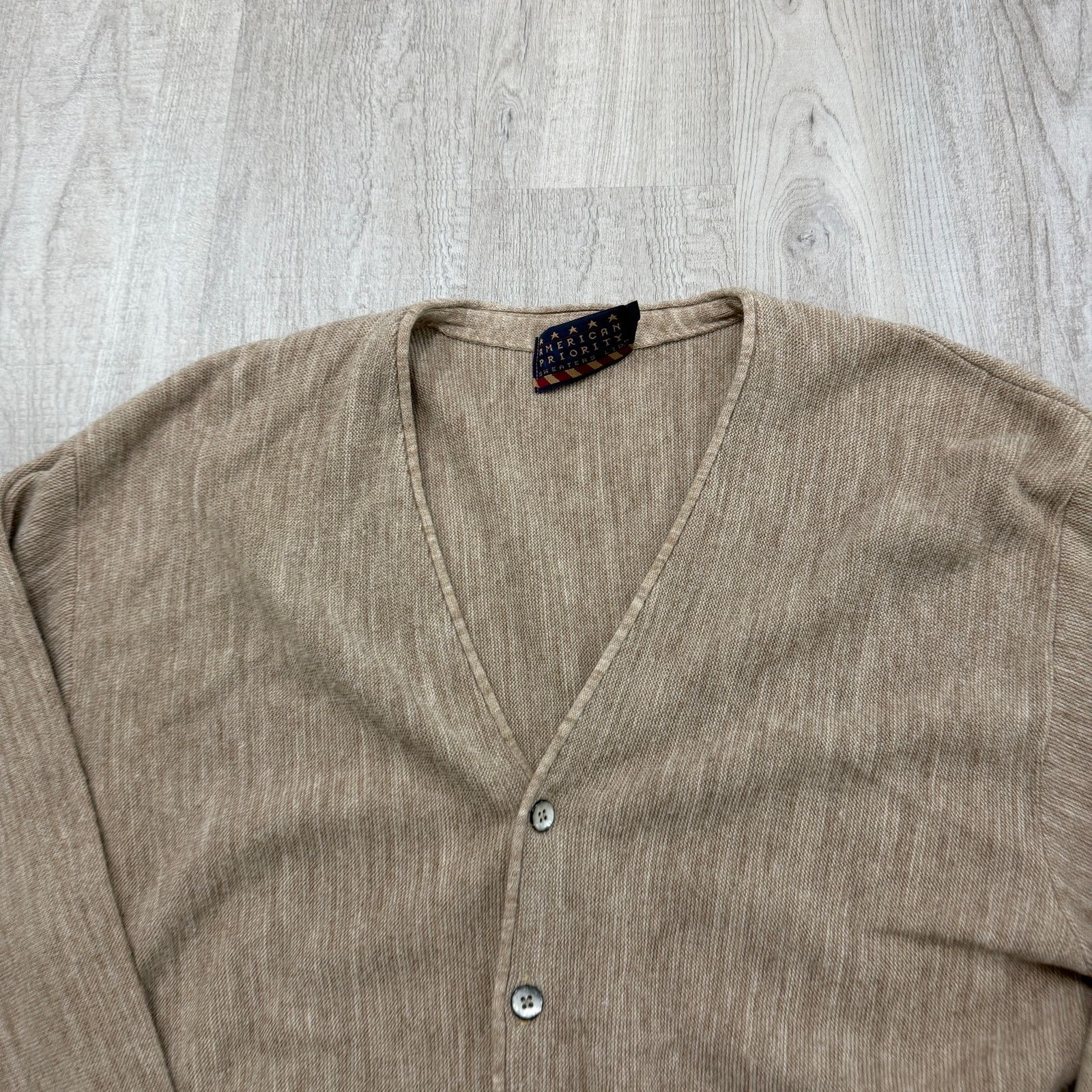 Vintage Vintage American Priority Cardigan Sweater Men's Large Brown Size US L / EU 52-54 / 3 - 3 Thumbnail