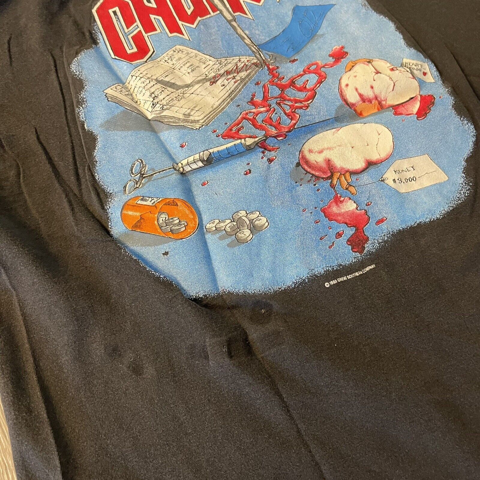Vintage Vtg 80s Metal Church T-Shirt Fake Healer Blessings Tour Size US L / EU 52-54 / 3 - 11 Thumbnail