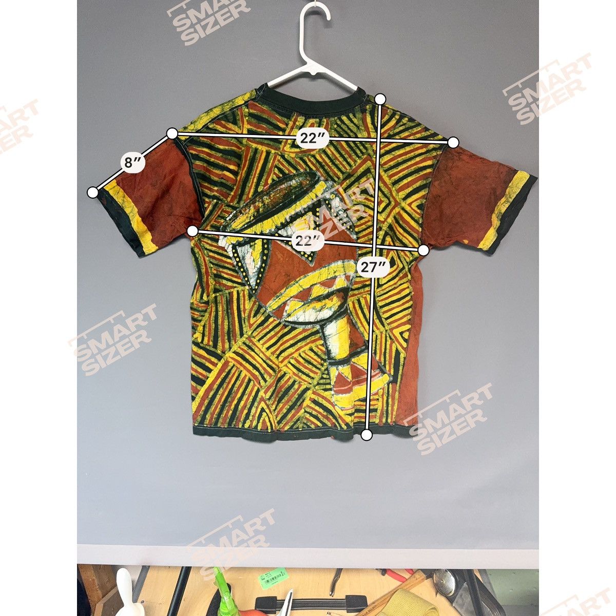 Other Handmade African Batik T-Shirt Tribal Mask Geometric Chalice Size US L / EU 52-54 / 3 - 6 Thumbnail