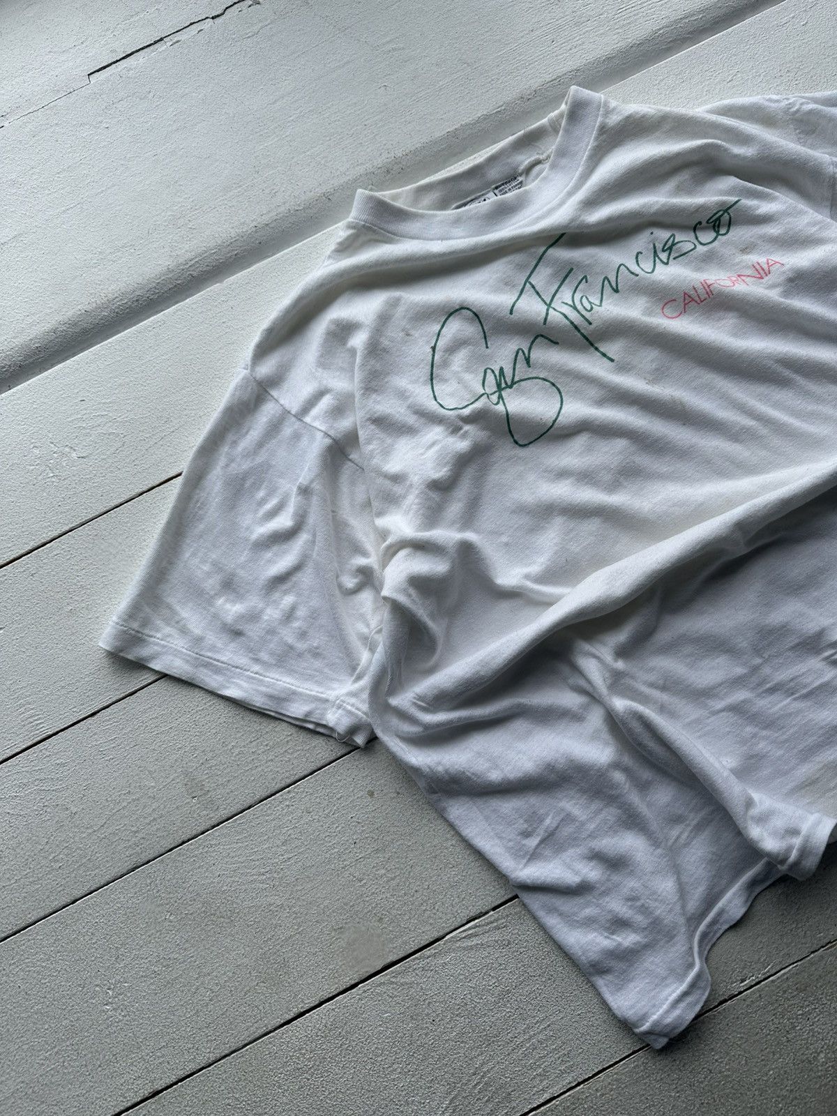 Vintage 🚨Vtg 90s San Francisco single stitch T Made in USA distress Size US XL / EU 56 / 4 - 2 Thumbnail