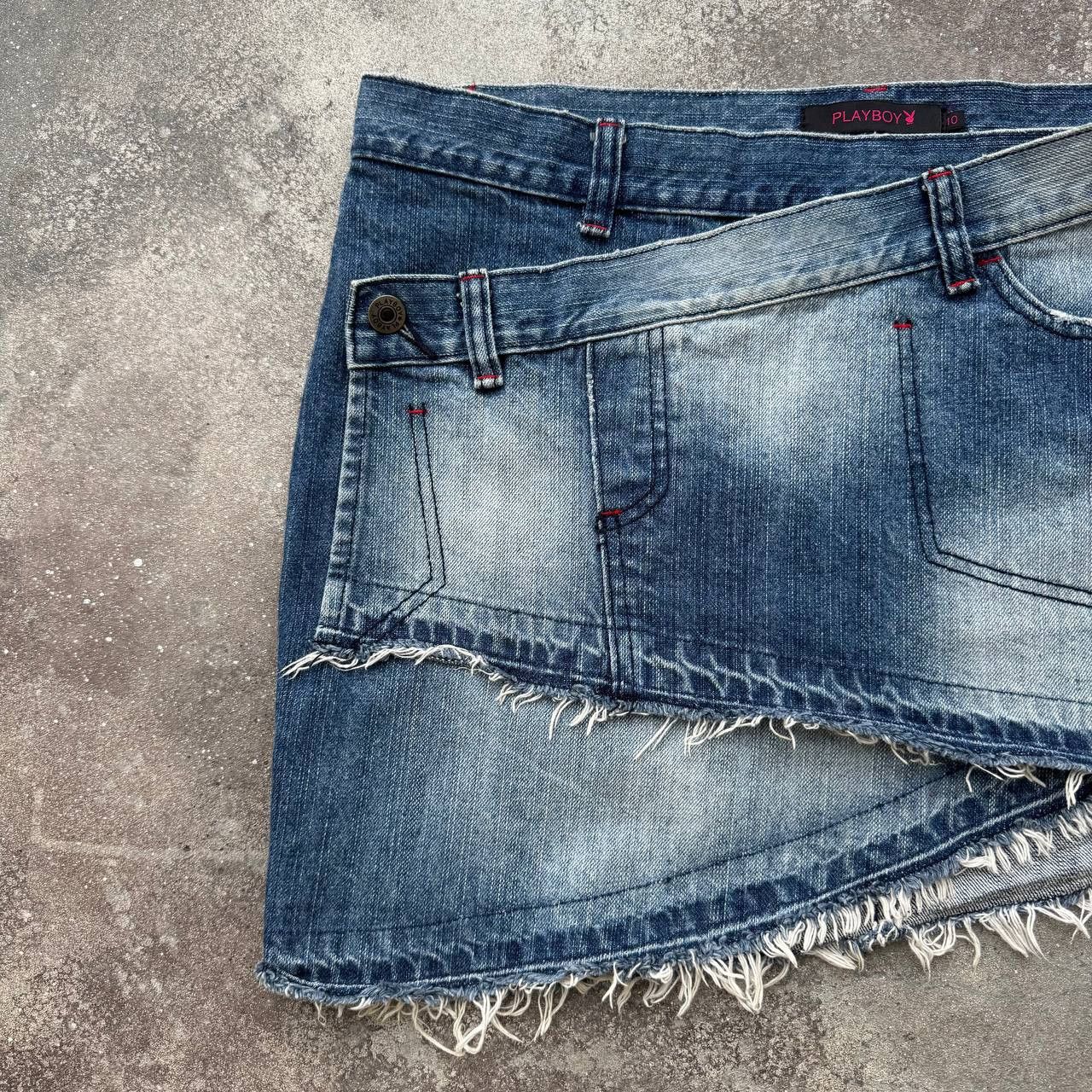 20471120 × Japanese Brand Playboy Vintage Washed Skirt Size 30" / US 8 / IT 44 - 3 Thumbnail