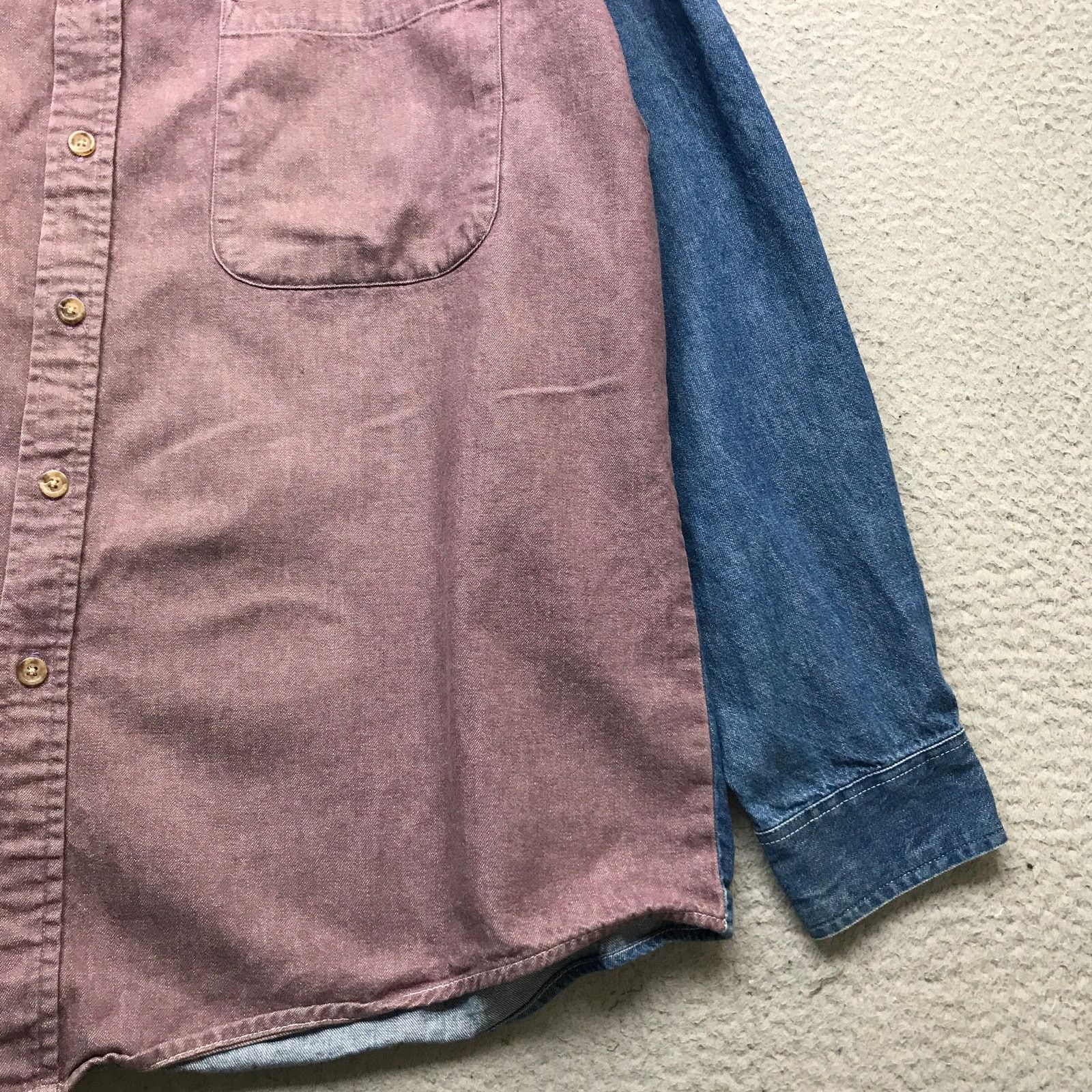 Other Vintage Bon Homme Button Down Denim Shirt Mens Large Pink Size US L / EU 52-54 / 3 - 8 Thumbnail