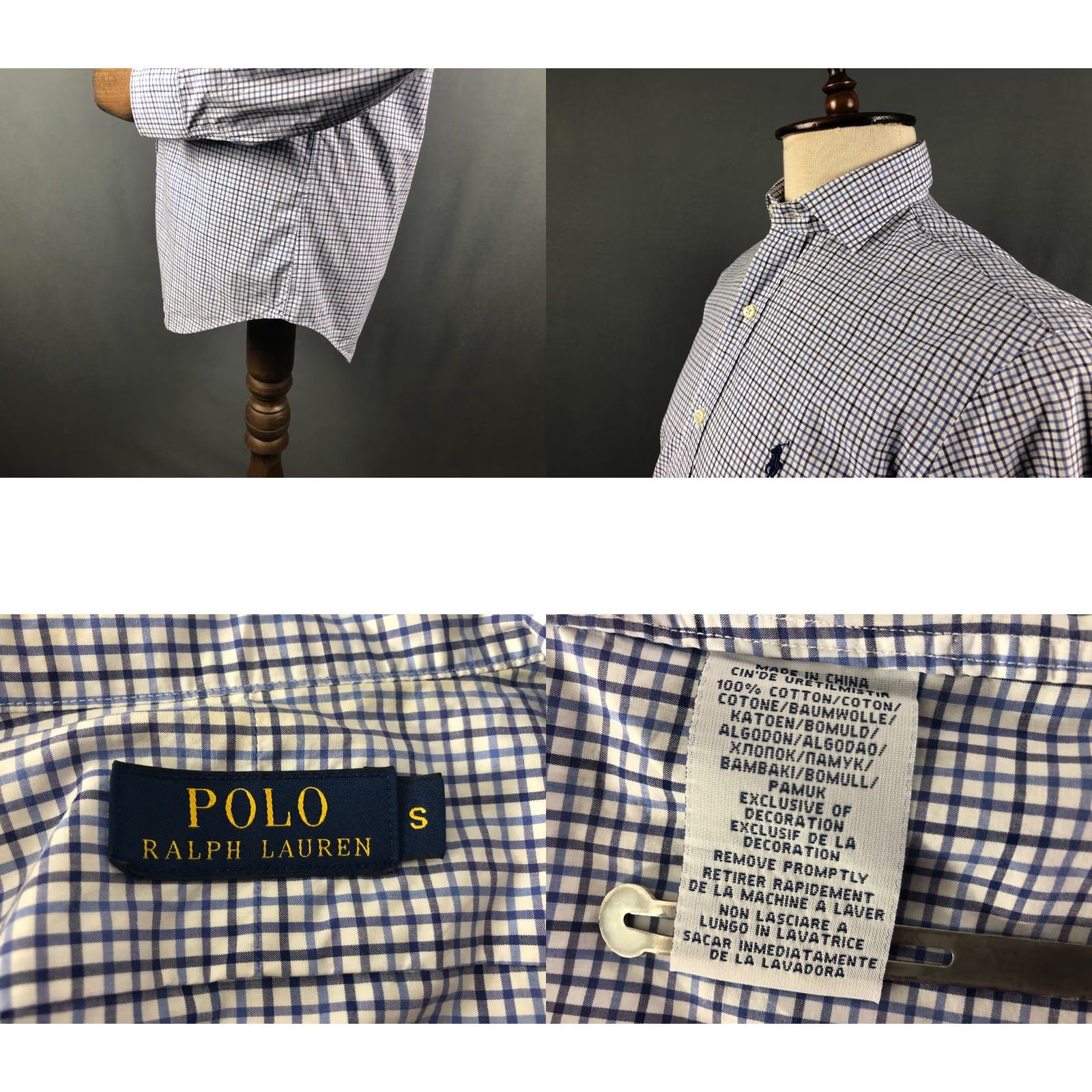 Ralph Lauren Ralph Lauren Shirt Men S Check Cotton White/Blue Button-Up Casual Long Sleeve Classic Fit Regular Size S Mens Size US S / EU 44-46 / 1 - 8 Thumbnail