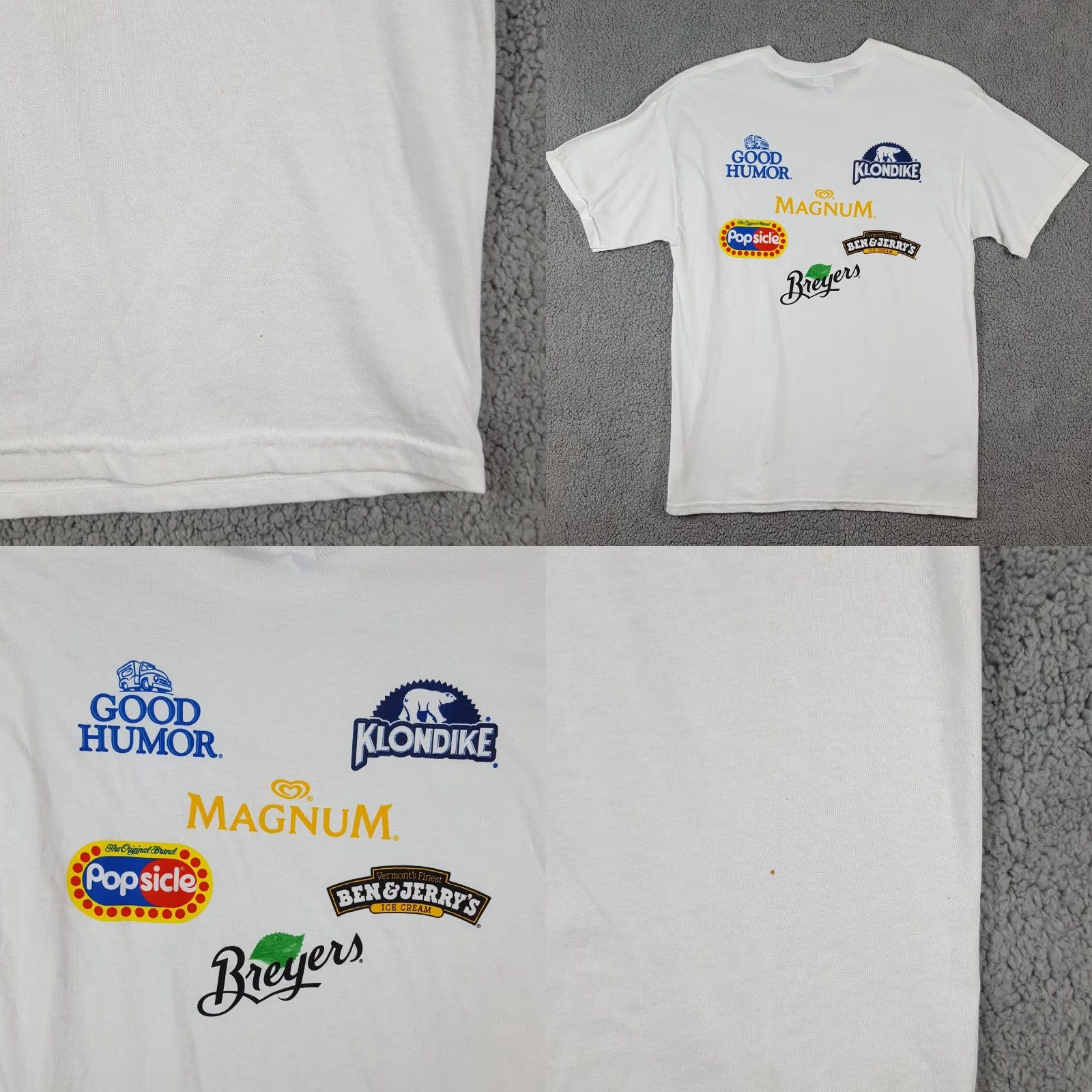Gildan VINTAGE Gildan Ice Cream Popsicle Retro Logo T-Shirt Men's Large White 90s Food & Drink Size US L / EU 52-54 / 3 - 8 Thumbnail