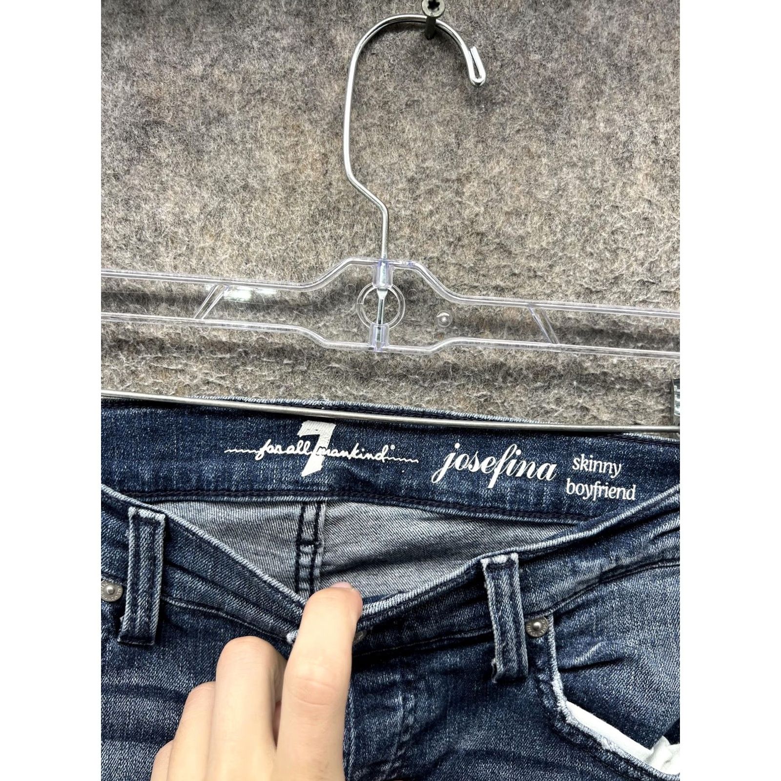 7 For All Mankind 7 For All Mankind Jeans Womens 28 Blue Josefina Distressed Boyfriend Denim Jeans Size 28" / US 6 / IT 42 - 2 Thumbnail