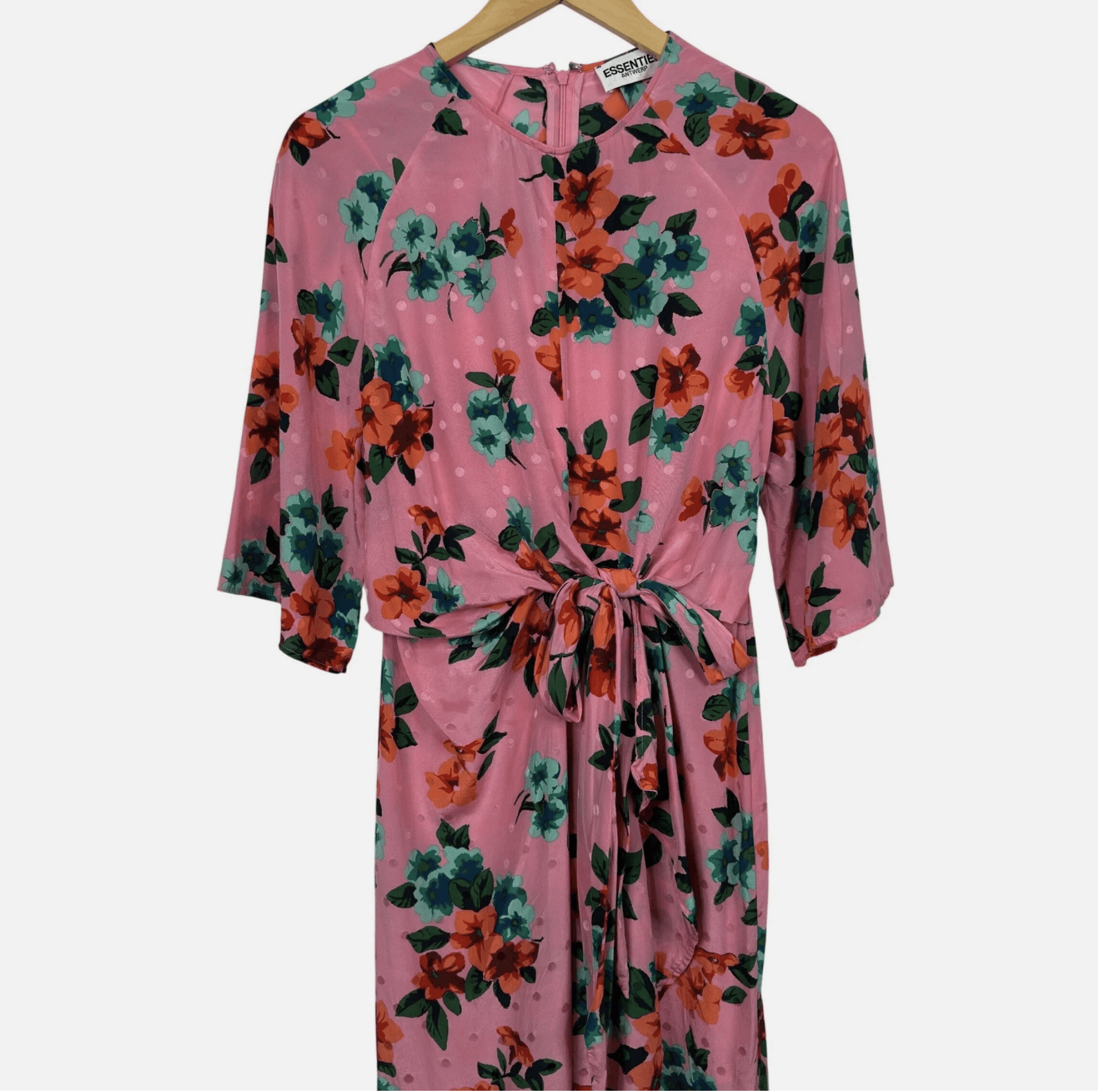 Essentiel Antwerp ESSENTIEL ANTWERP Vayen Draped Detail Silk Midi Dres Size S / US 4 / IT 40 - 5 Thumbnail