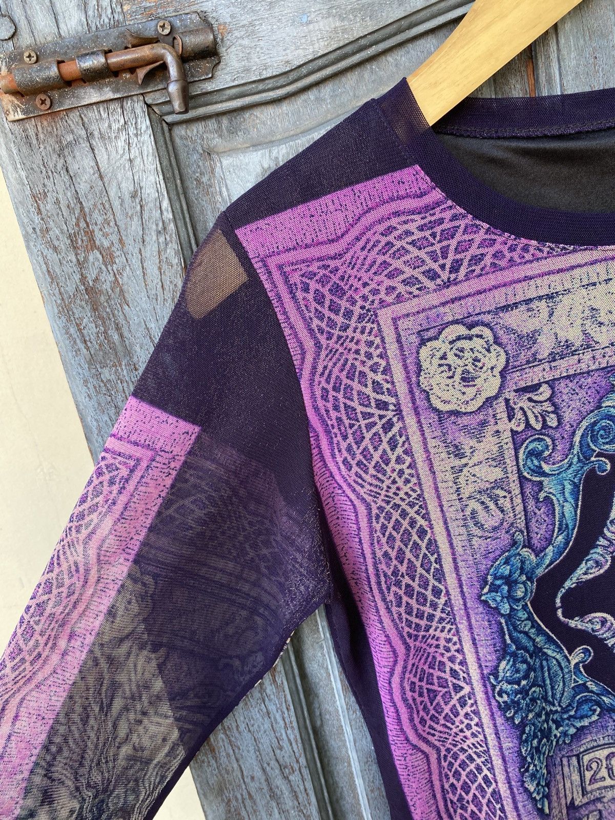 Vintage Vintage Bohemian Print Sheer Mesh Long Sleeve Top Japanese Size M / US 6-8 / IT 42-44 - 4 Thumbnail