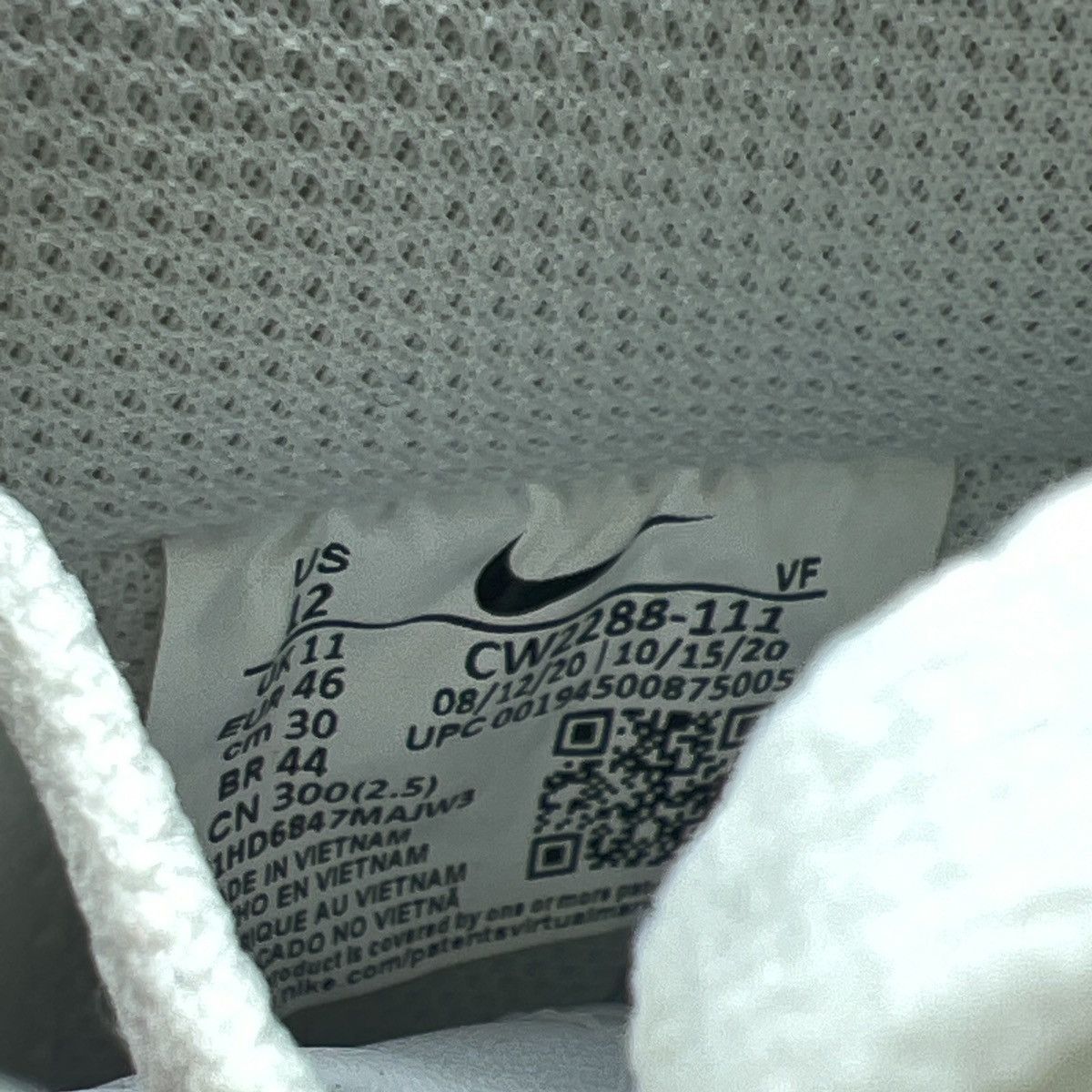 Nike Air Force 1 low triple white custom Size US 12 / EU 45 - 8 Thumbnail
