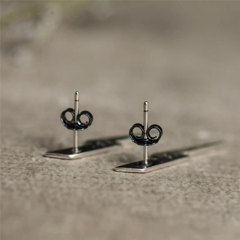 Jewelry Silver Lightning Stud Earrings 925 Sterling Ear Charms Size ONE SIZE - 6 Thumbnail