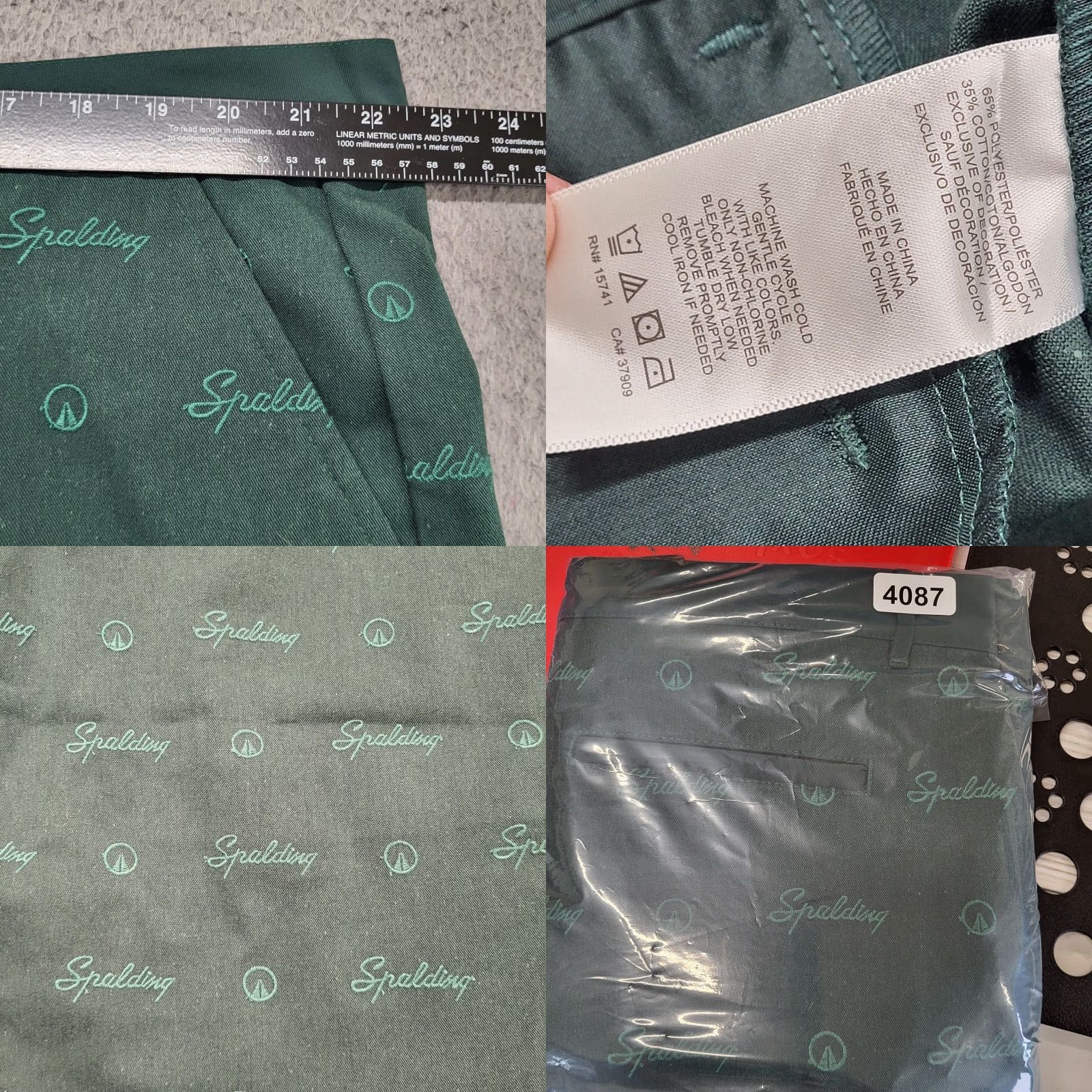 Spalding VINTAGESpalding UNKNWN Pants Men's XXL GREEN All Over Print Trousers, Walk/Golf, Chino, Regular, 26in Inseam, Button, Denim-Style? Size US 39 - 8 Thumbnail
