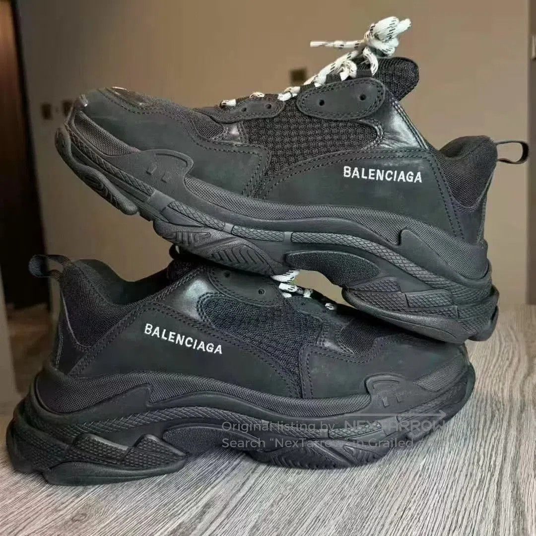 Balenciaga Black Chunky Sneakers with White Laces Size 11. Size US 11 / EU 44 - 4 Thumbnail
