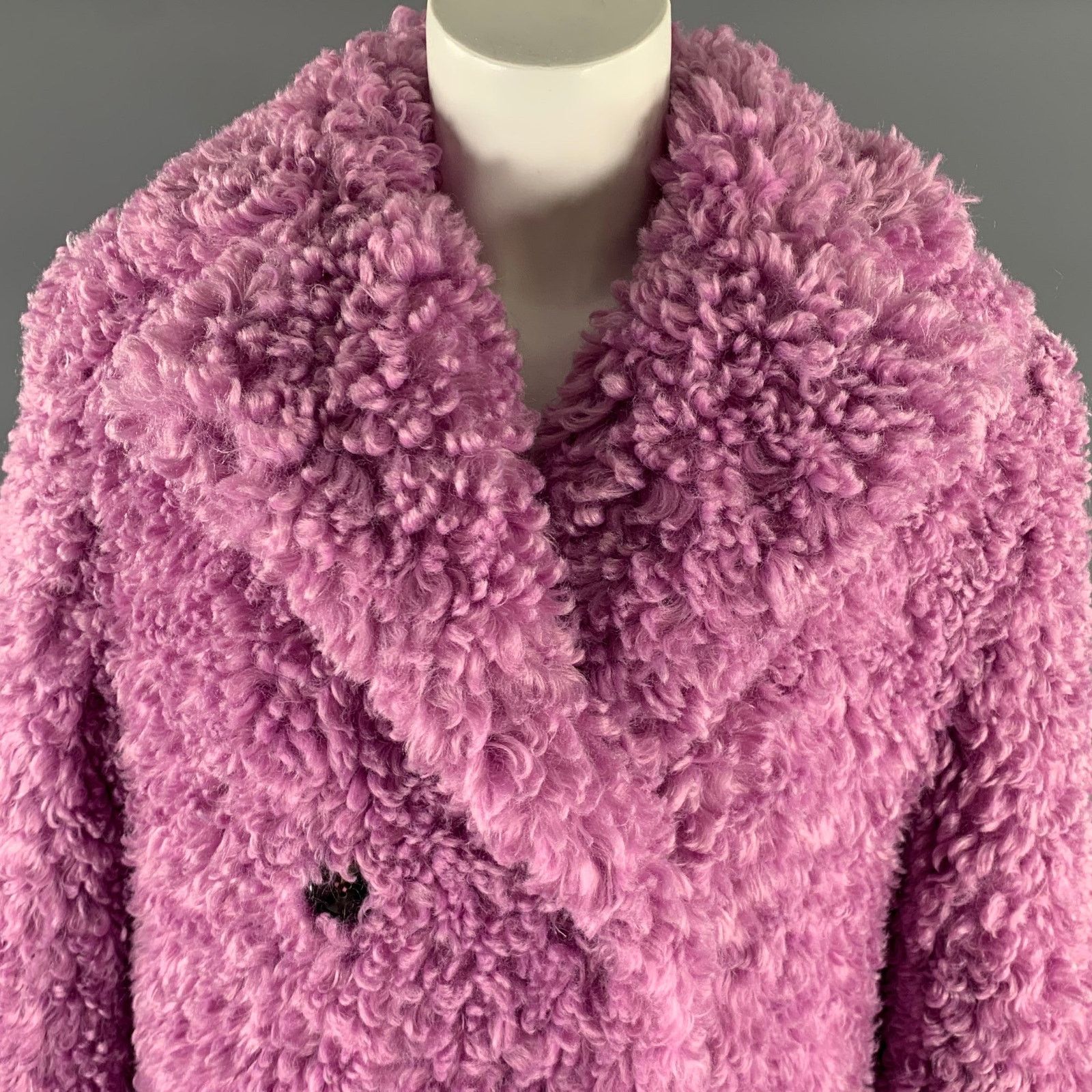HUISHAN ZHANG HUISHAN ZHANG Size 8 Lavender Faux Fur Notch Lapel Coat Size M / US 6-8 / IT 42-44 - 2 Thumbnail