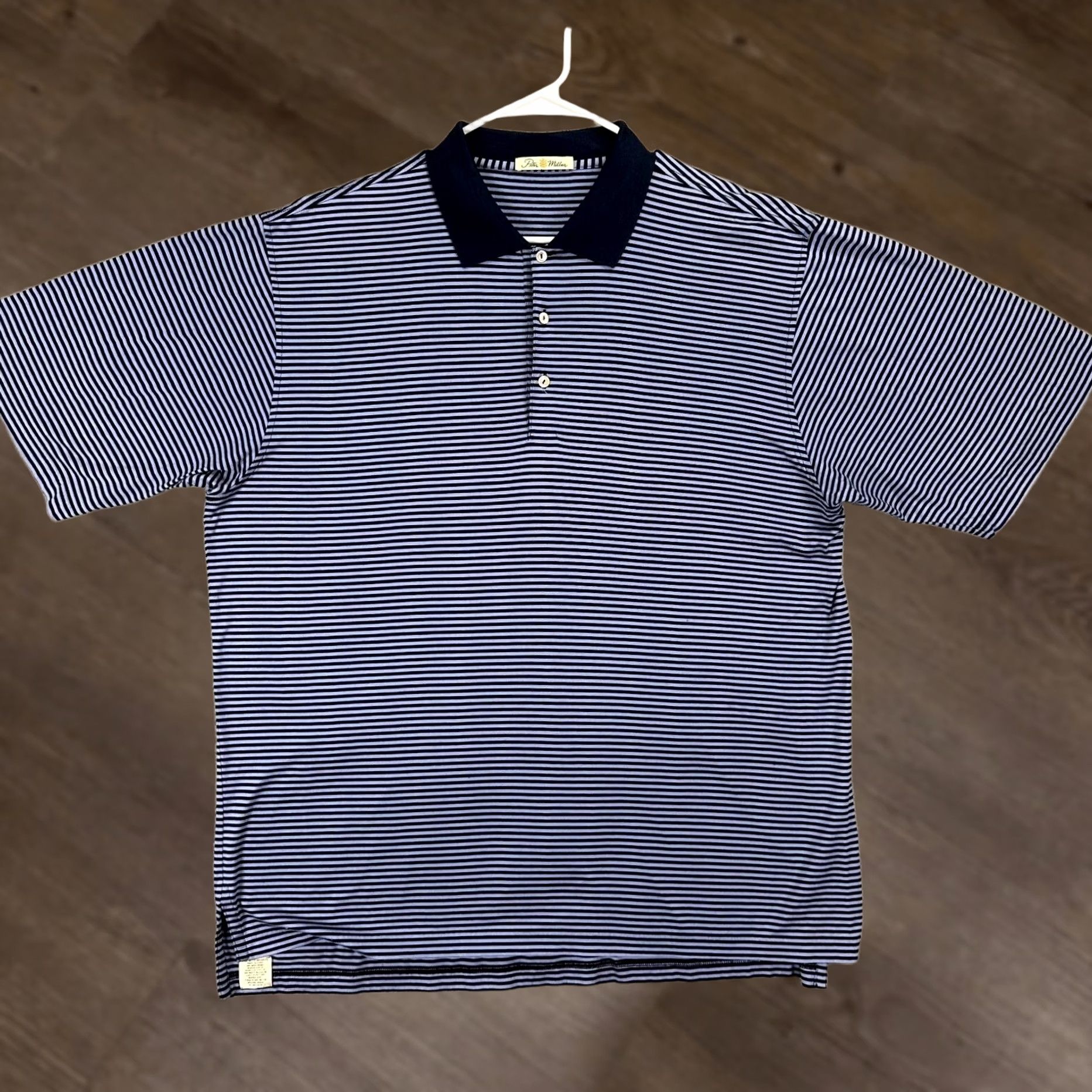 Peter Millar Peter Millar Polo Shirt Rugby Shirt Striped Purple Cotton Short Sleeve Adult XL Men Size US XL / EU 56 / 4 - 1 Thumbnail