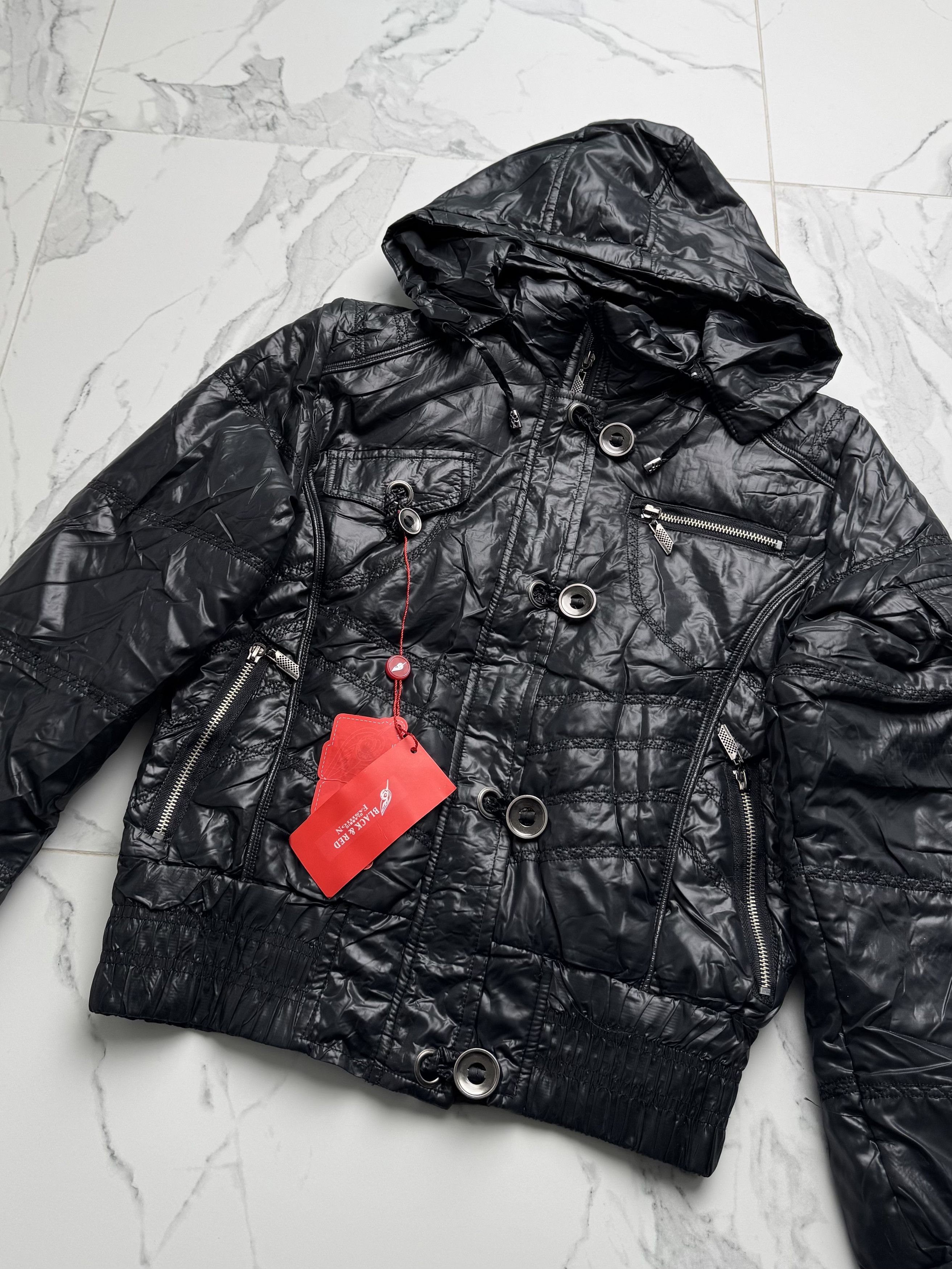 Japanese Brand Black Y2K Cropped Moto Jacket Women S Utility Biker Coat Size S / US 4 / IT 40 - 6 Thumbnail