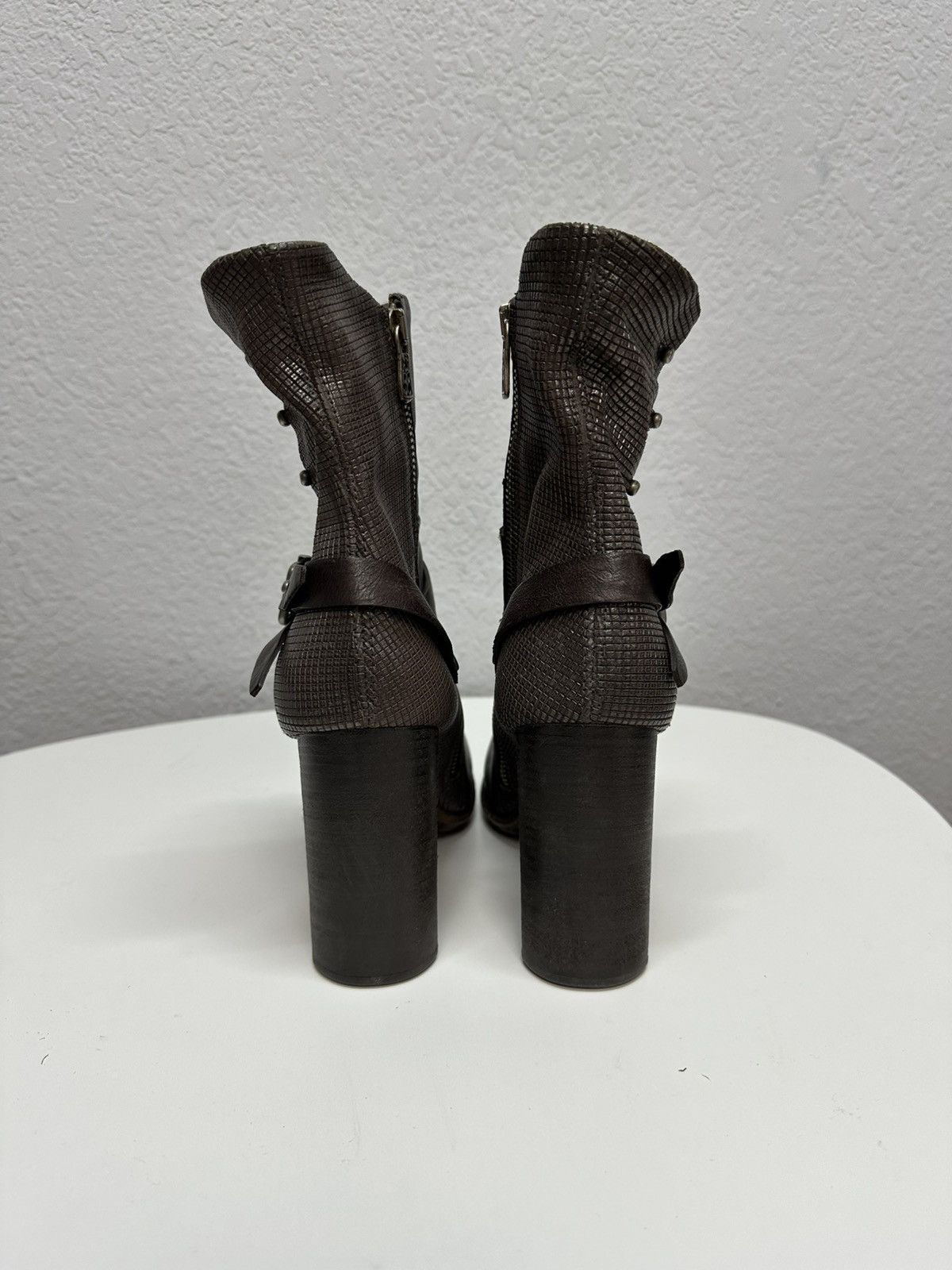 A.S.98 Vintage AS 98 Rick Owens Style Zip Ankle Leather Biker Boots Size US 9 / IT 39 - 6 Thumbnail