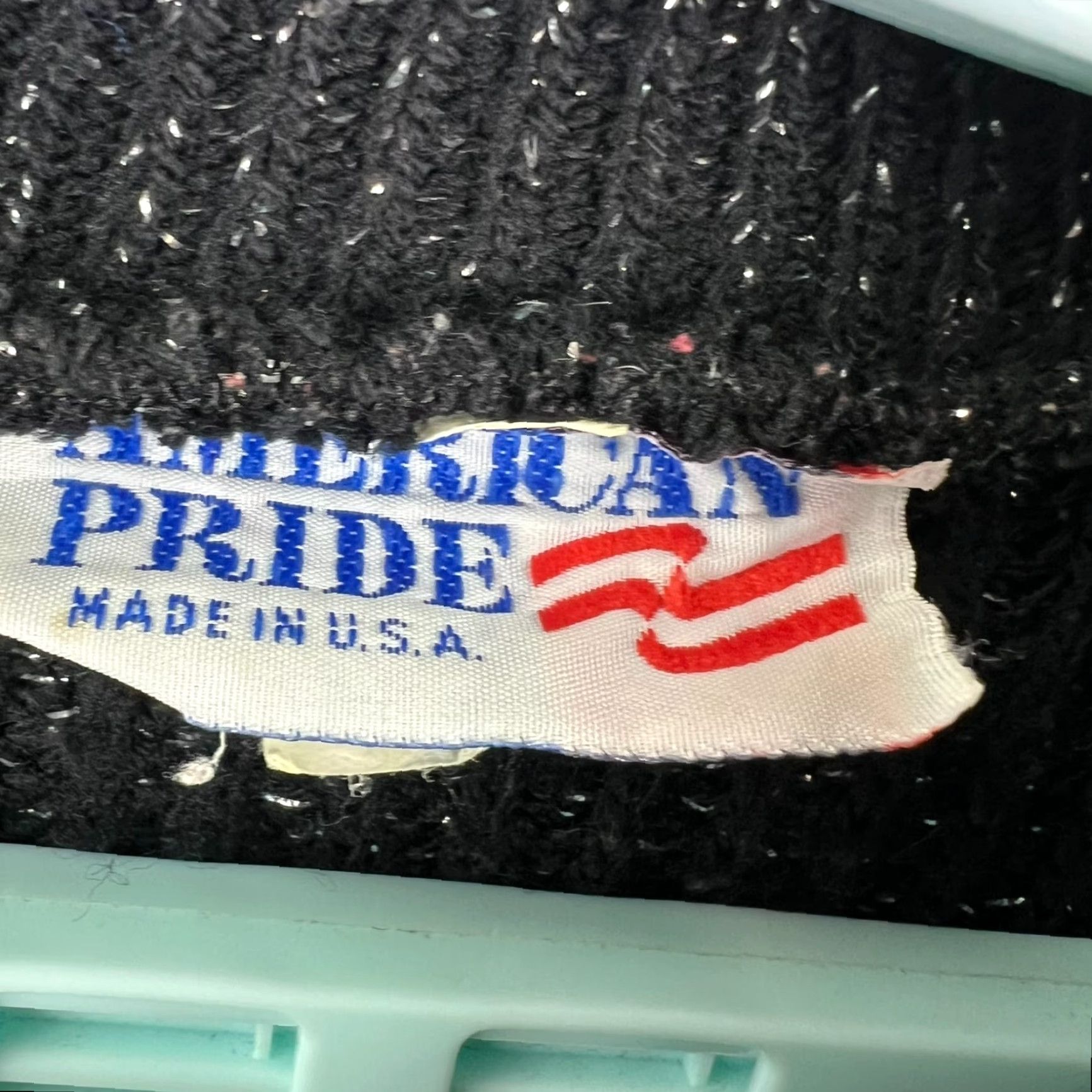 Vintage VINTAGE American Pride Glitter Waffle Knit Sweater Womens Size L Black Geometric 90s Party Size L / US 10 / IT 46 - 4 Thumbnail