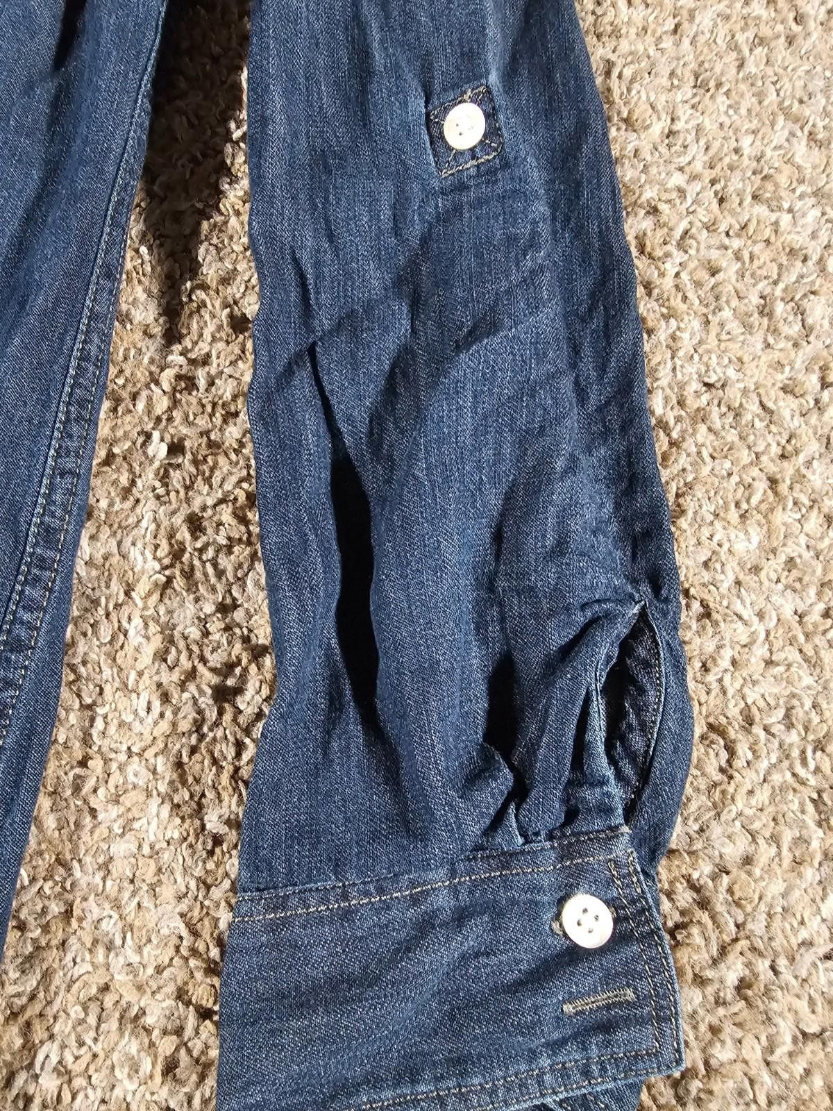 Express Express Blue Denim Long Smock Shirt L Size L / US 10 / IT 46 - 3 Thumbnail