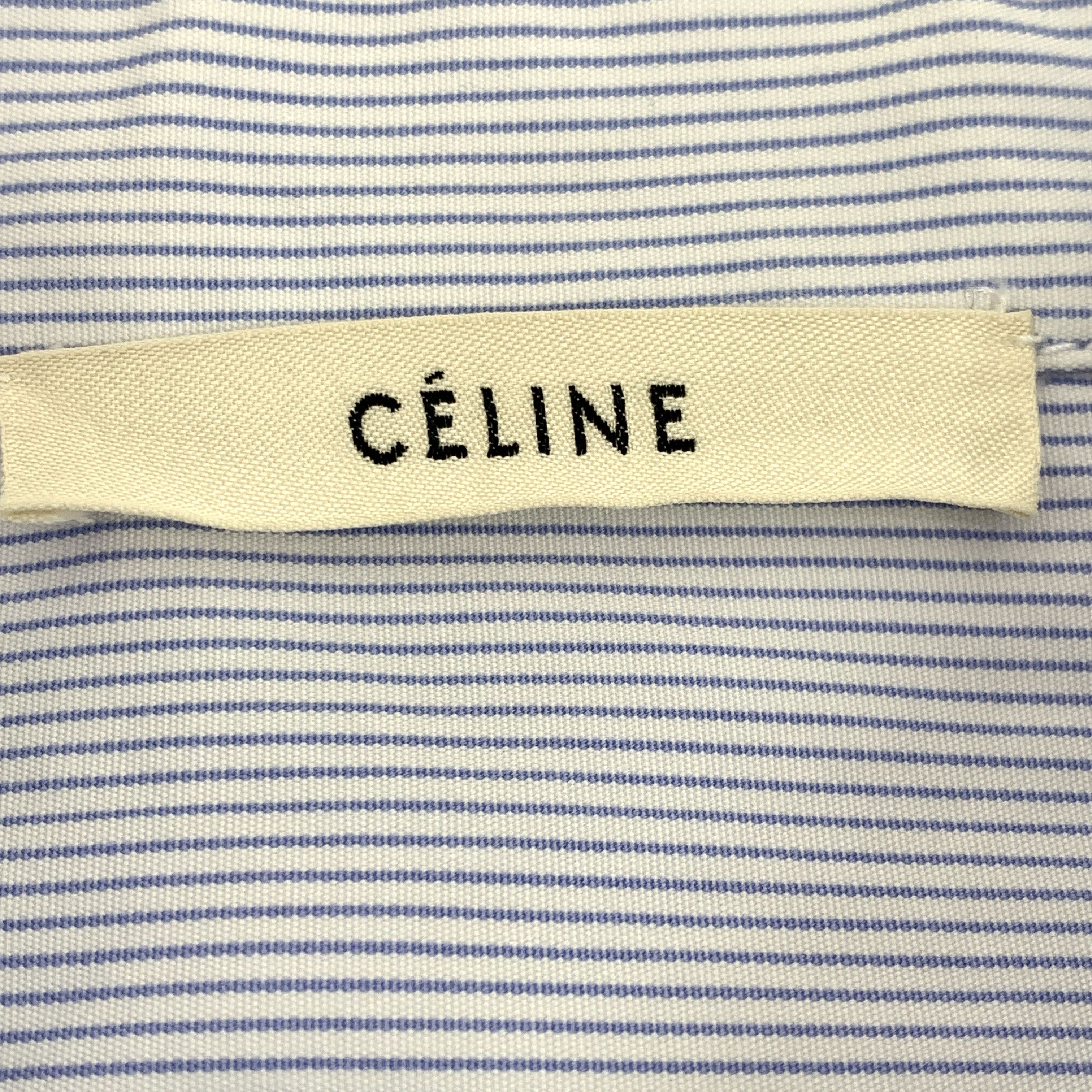 Celine Celine Shirt – Light Blue Stripe Cotton (Size XXS) Size XXS / US 00 / IT 34 - 2 Thumbnail