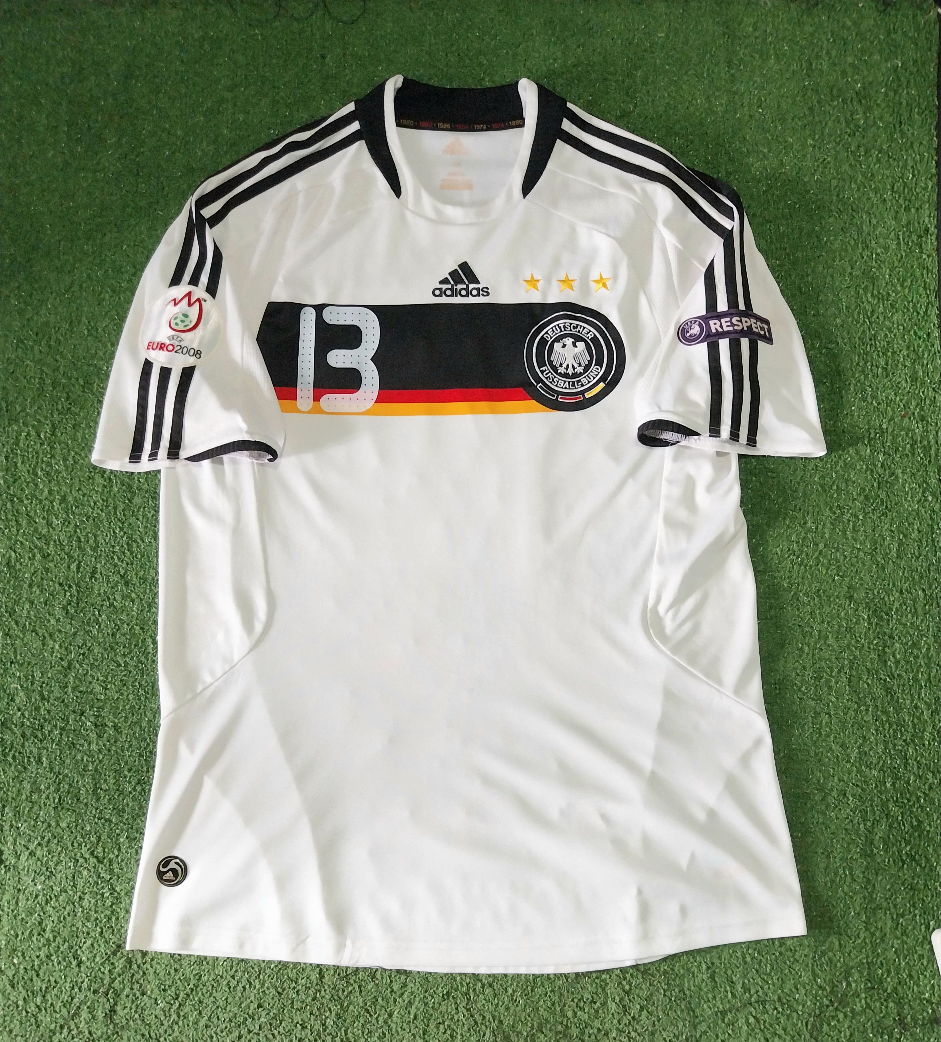 Adidas Germany home 2008/2009 michael ballack jersey football Size US L / EU 52-54 / 3 - 1 Thumbnail