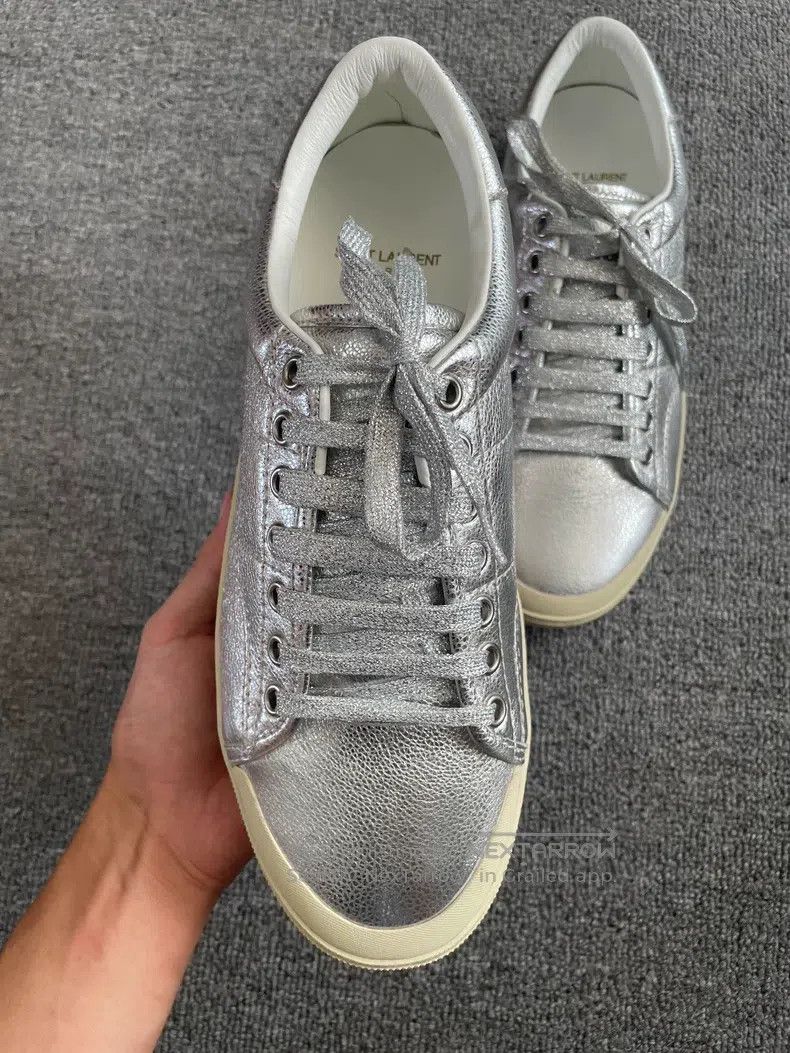 Saint Laurent Paris Saint Laurent Paris Silver Plated Sneakers Size US 9 / EU 42 - 4 Thumbnail