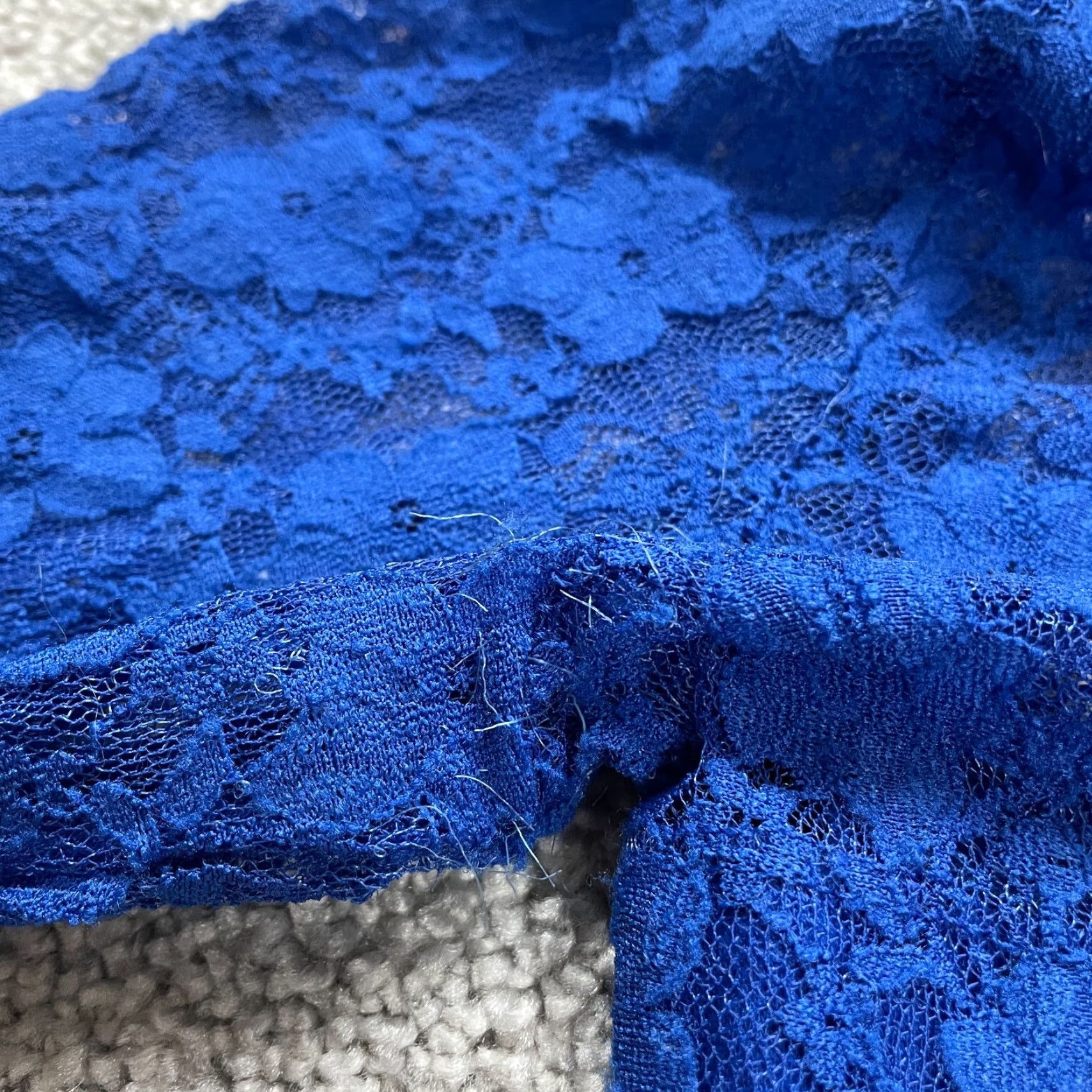 Vintage MaterialGirl Blue Lace A-Line Dress Womens Large L Knee Length Round Neck Long Sleeve Adult Womens Size L / US 10 / IT 46 - 4 Thumbnail