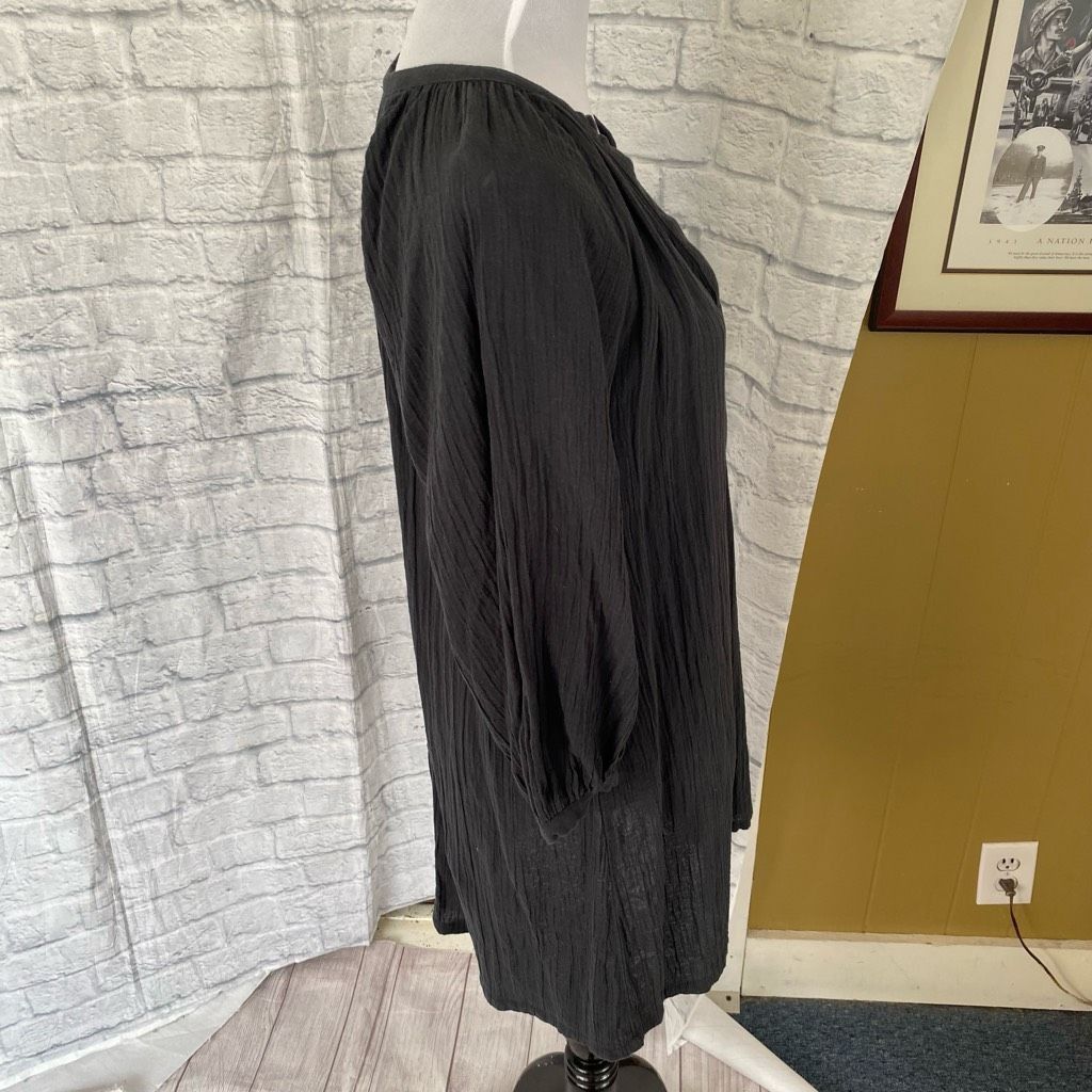 H&M H&M women XS v-cut Longsleeve ruched shift dress dark grey Size XS / US 0-2 / IT 36-38 - 7 Thumbnail