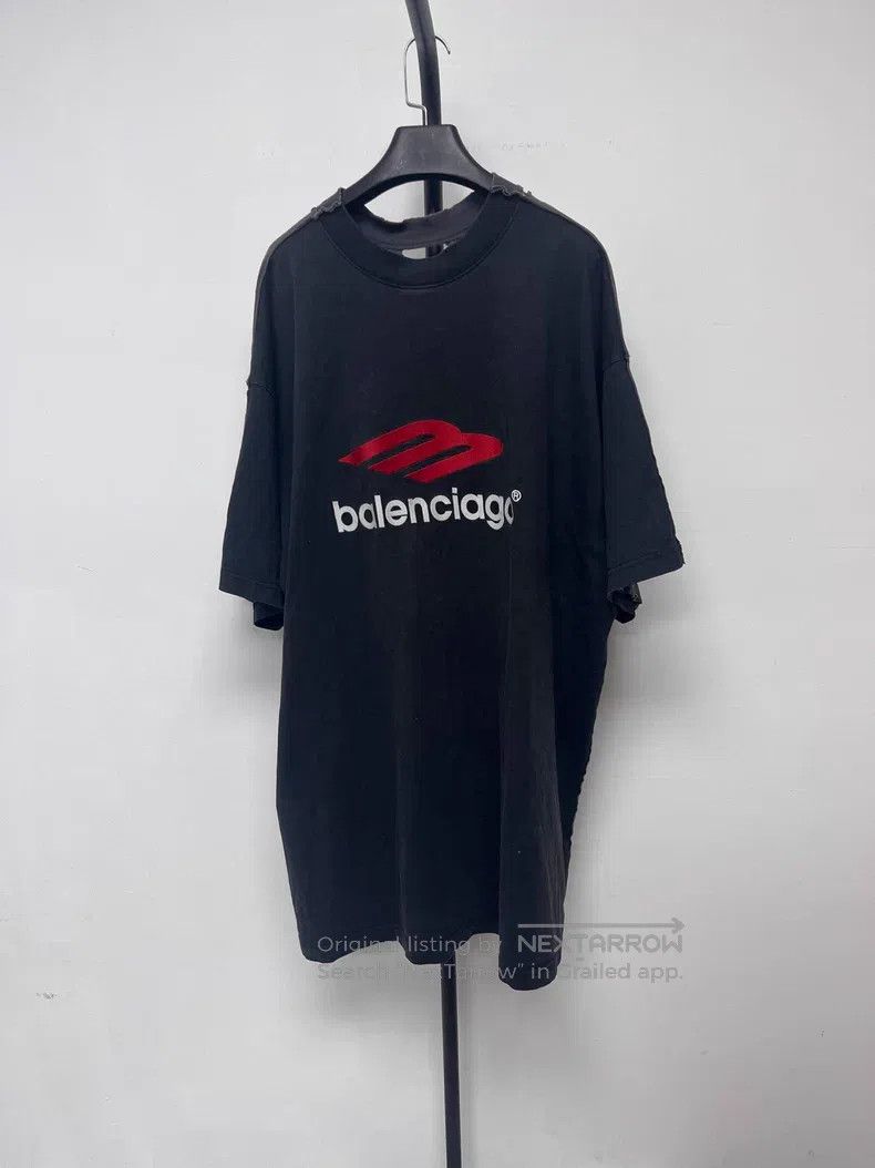 Balenciaga Balenciaga Tape Letter Logo Printed Round Neck Short Sleev Size US XL / EU 56 / 4 - 1 Thumbnail