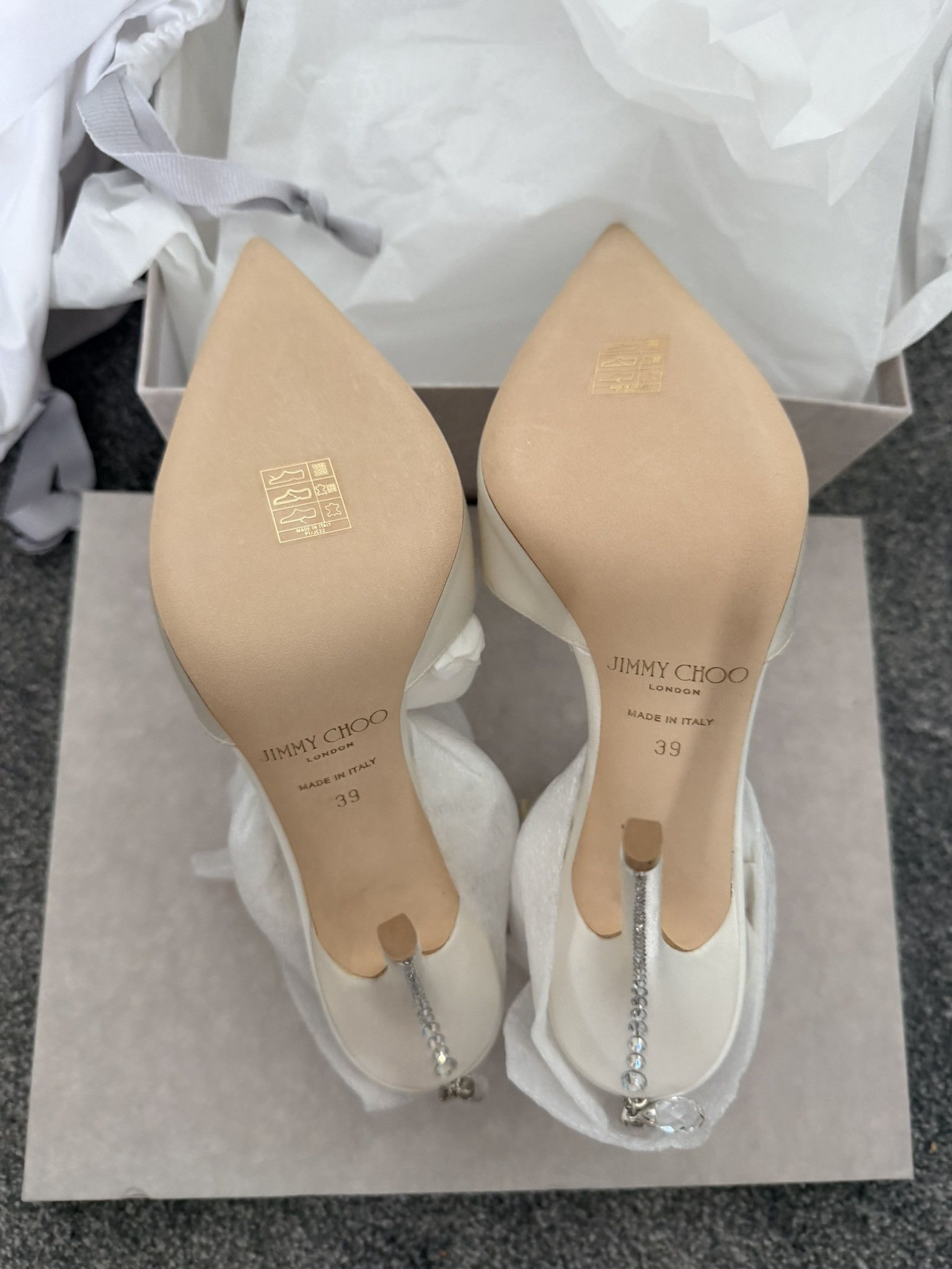 Jimmy Choo Jimmy Choo Saeda 100 l 39 EU Ivory/Crystal Size US 9 / IT 39 - 7 Thumbnail