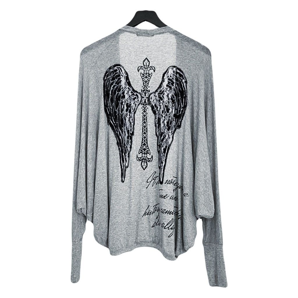 Japanese Brand Ghost of Harlem grey wing cardigan 🖤🧛🏻‍♀️ Size US XL / EU 56 / 4 - 2 Thumbnail