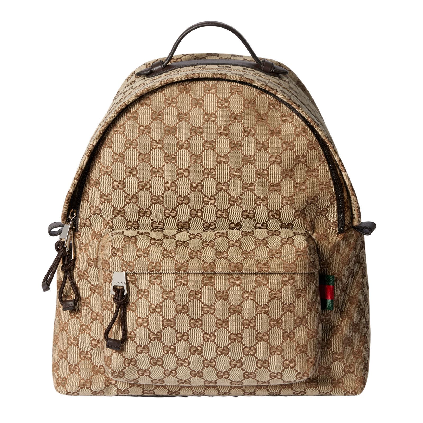 Gucci GUCCI Medium $2800 Beige And Ebony GG Canvas With Web Backp Size ONE SIZE - 1 Thumbnail