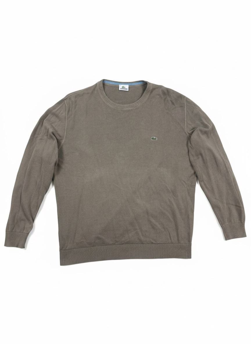 Lacoste Lacoste Essential Earth Tone Sweater, Brown Cotton Knit Size US XL / EU 56 / 4 - 3 Thumbnail