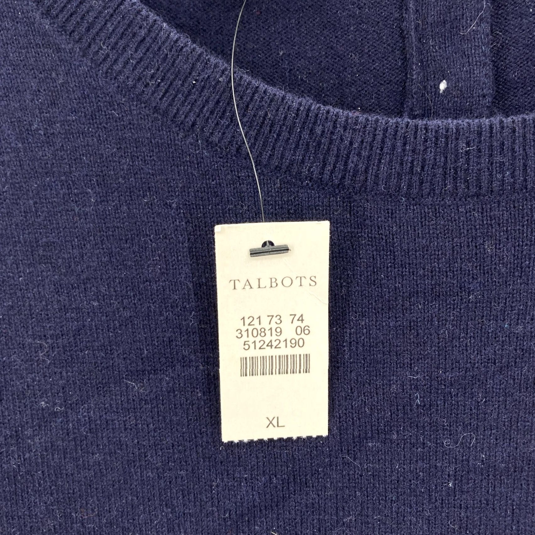 Talbots Talbots Navy Lambswool Blend Pullover Sweater Women's XL Ruffle Cuff Crew Neck Pullover Size XL / US 12-14 / IT 48-50 - 3 Thumbnail