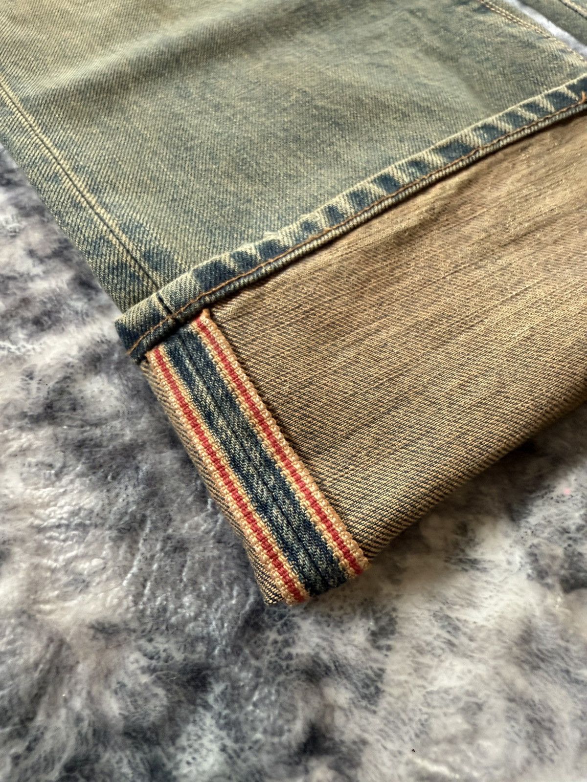 Japanese Brand Vintage Wrangler Earthy Mud Wash Selvedge Straight Jeans Size US 28 / EU 44 - 5 Thumbnail