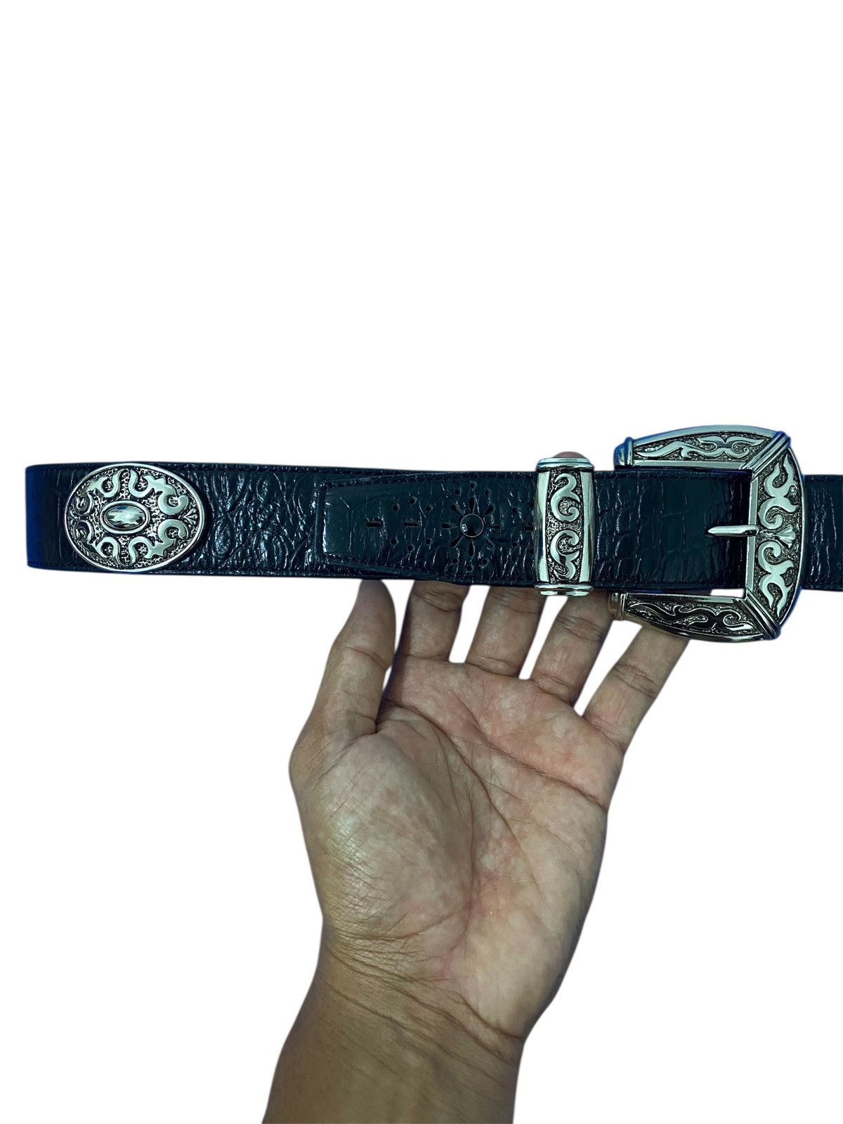 Tornado Mart Tordano Mart western style buckle with stud leather belt Size ONE SIZE - 12 Thumbnail
