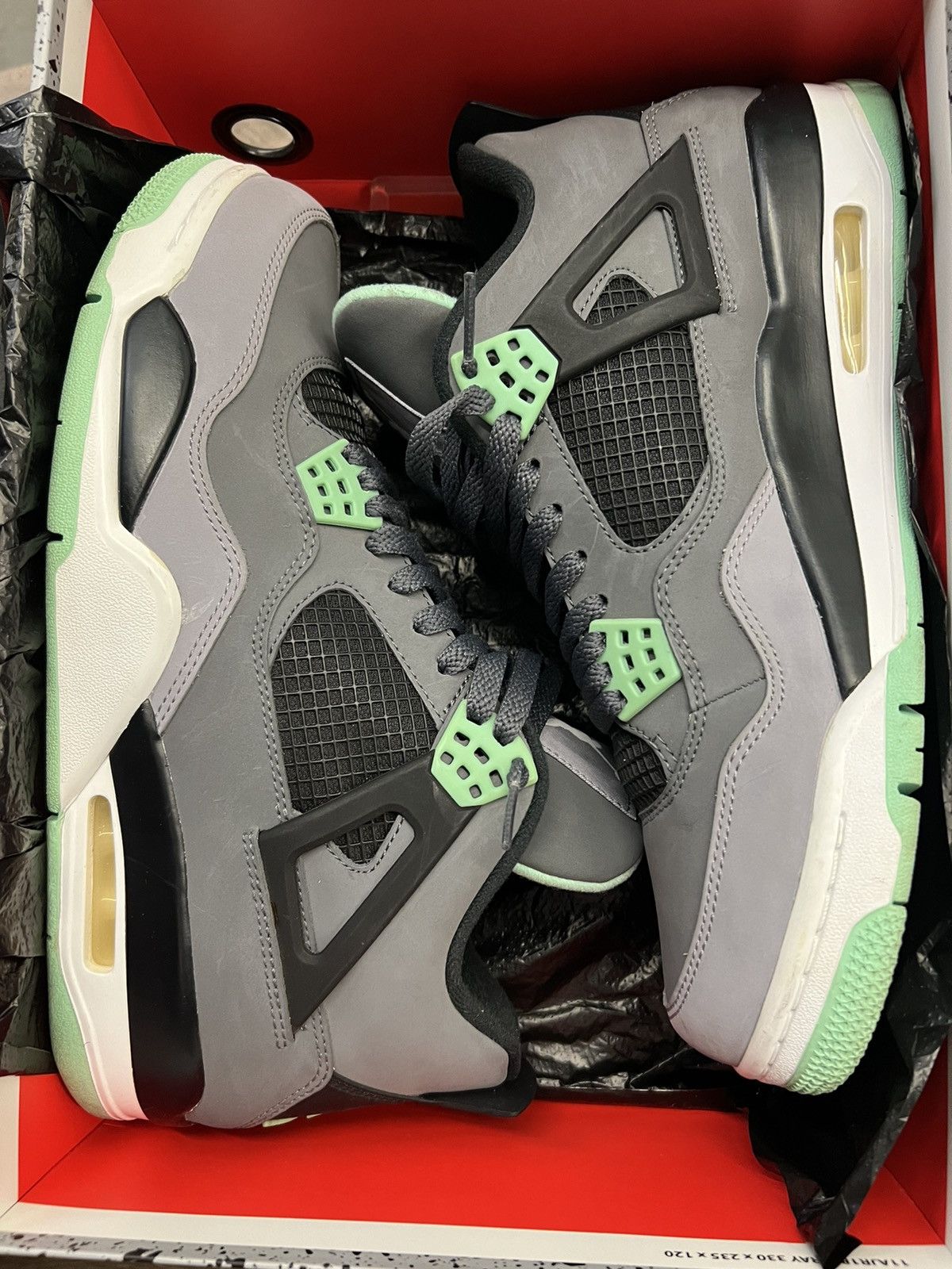 Jordan Brand Jordan Retro 4 Green Glow Size US 10.5 / EU 43-44 - 3 Thumbnail