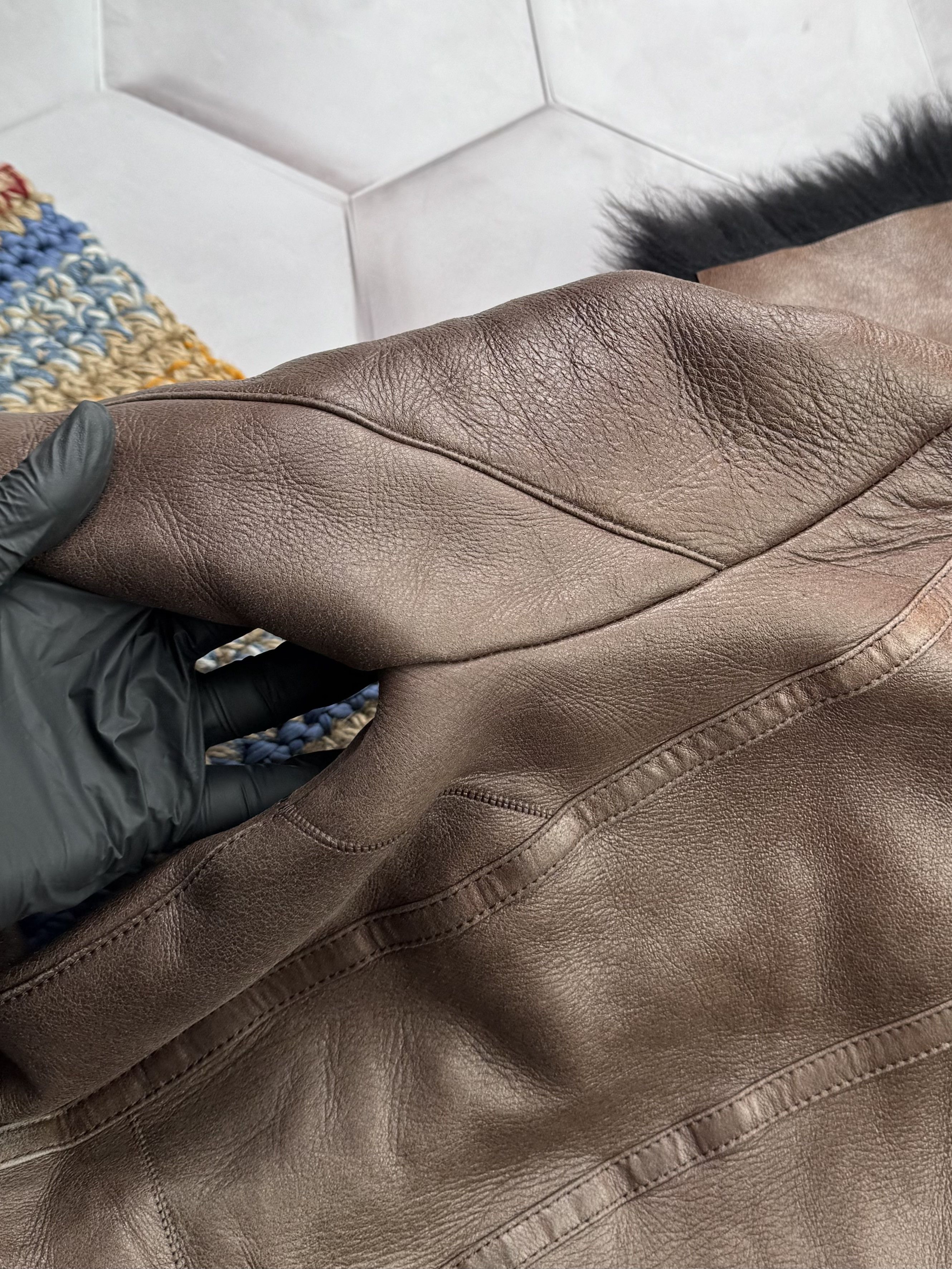 Japanese Brand Vintage Real Sheepskin Coat (E4) Size S / US 4 / IT 40 - 14 Thumbnail