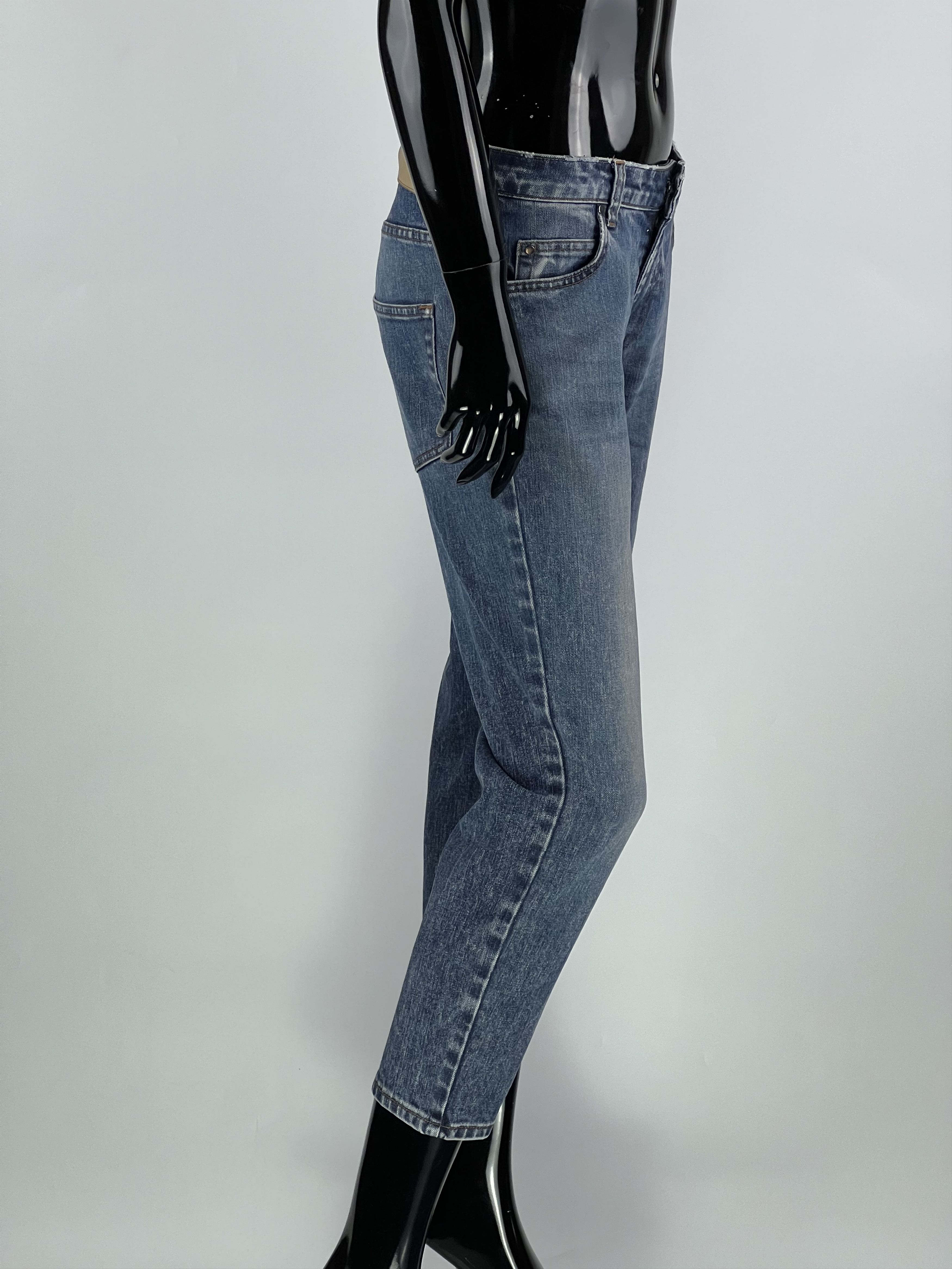 Pierre Balmain Pierre Balmain Women's Blue Cropped Skinny Jeans Size 30/44 Size 30" / US 8 / IT 44 - 2 Thumbnail