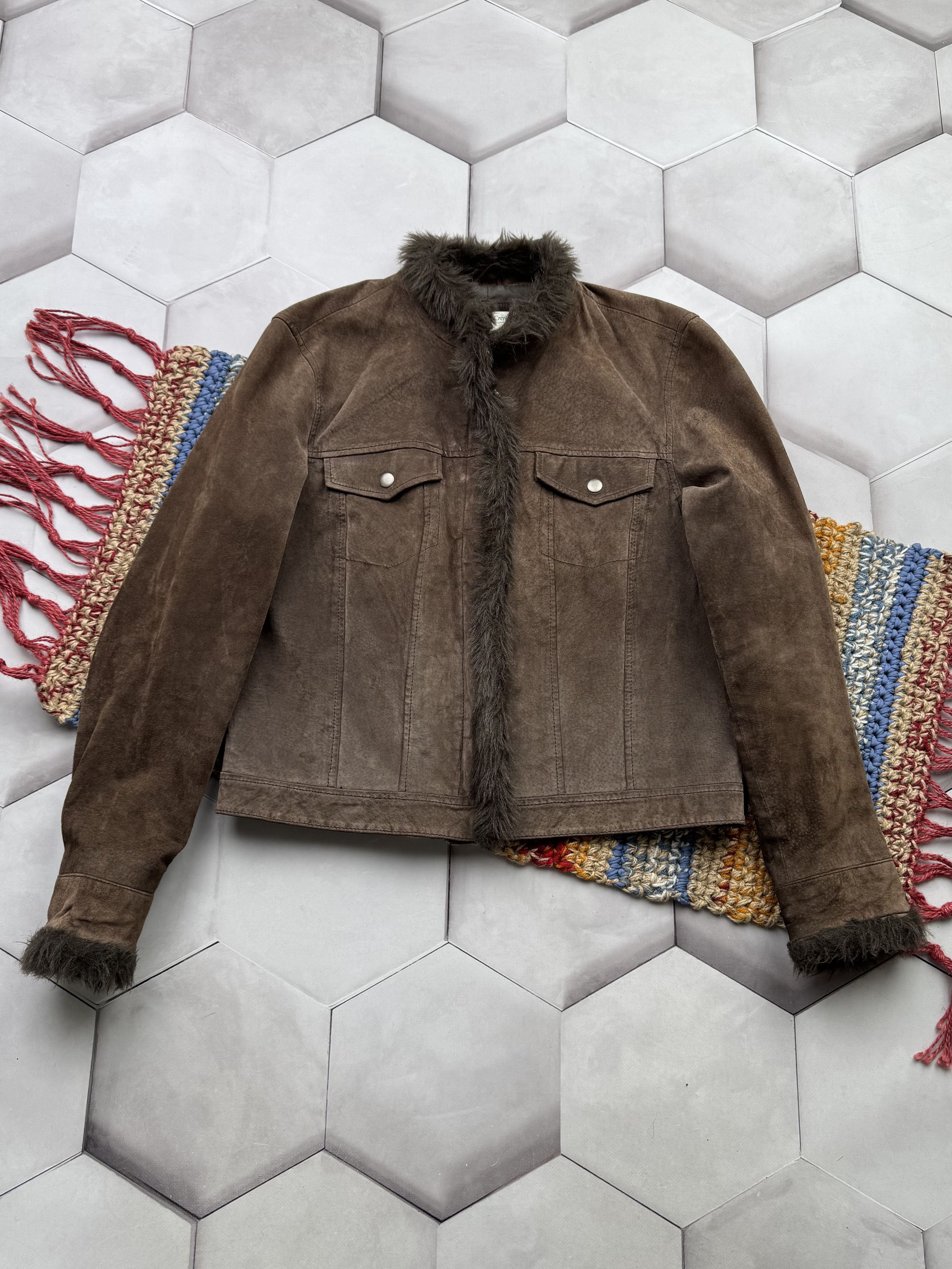 Vintage Vintage Leather Jacket With Faux Fur Details (E4) Size M / US 6-8 / IT 42-44 - 1 Thumbnail