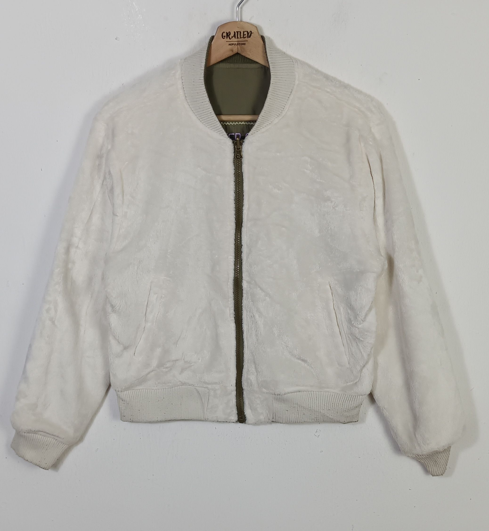 Japanese Brand Reversible🔥 Silver Sue Al Bomber Jacket Size M / US 6-8 / IT 42-44 - 3 Thumbnail