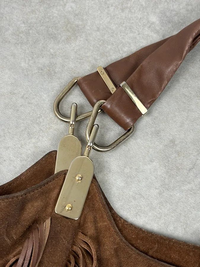 Celine 2000s Celine Brown Suede Fringe Shoulder Bag Size ONE SIZE - 15 Thumbnail