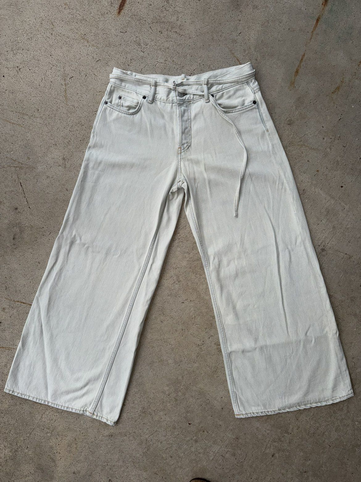 美品 ACNE STUDIOS REGULAR FIT 廃盤 2004 Acne Studios 2004 Mirage White Baggy Wide Leg Denim Jeans | Grailed