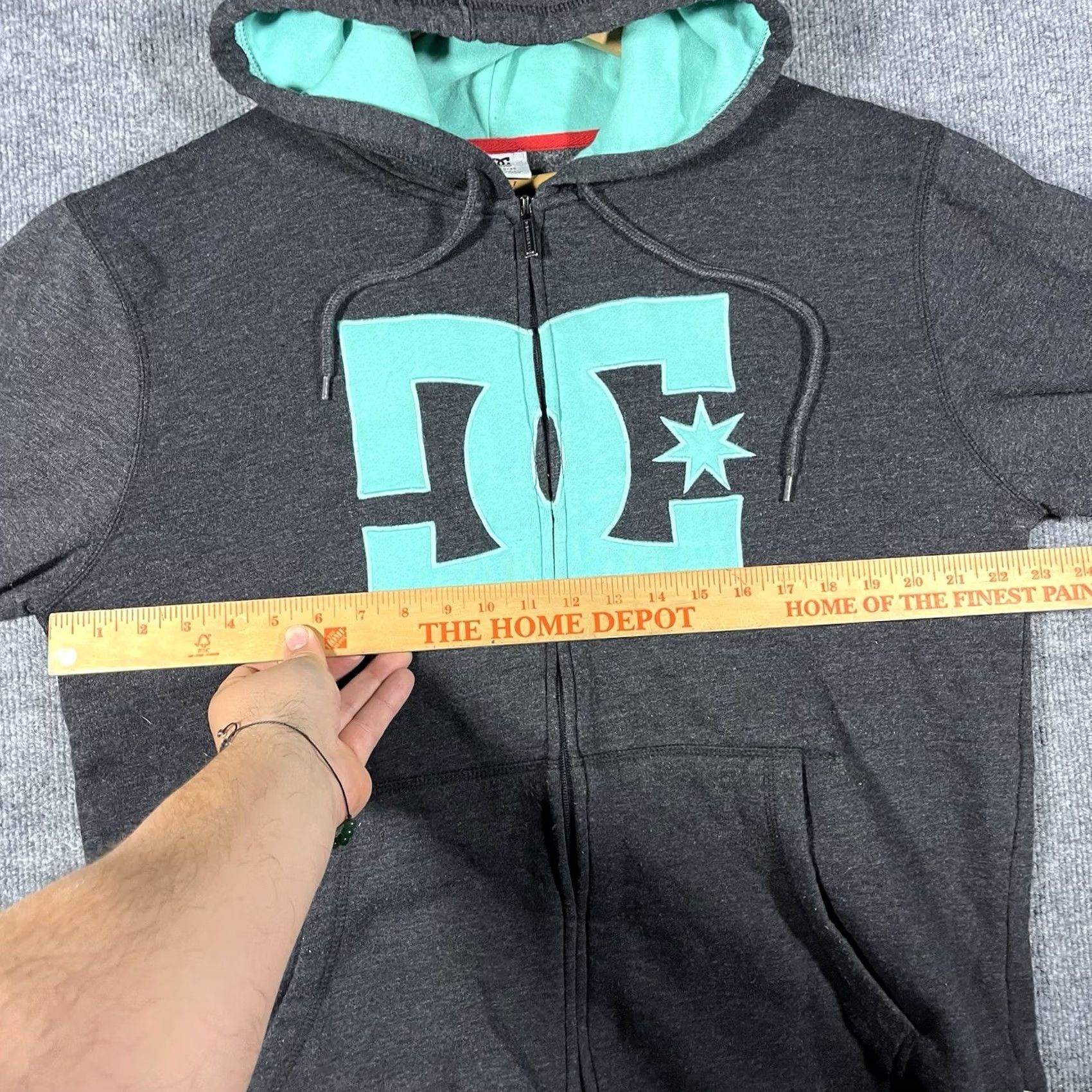 Vintage VINTAGE DC Hoodie Mens XL Gray Skate Grunge Y2K Star Zip Tiffany Blue Size US XL / EU 56 / 4 - 4 Thumbnail