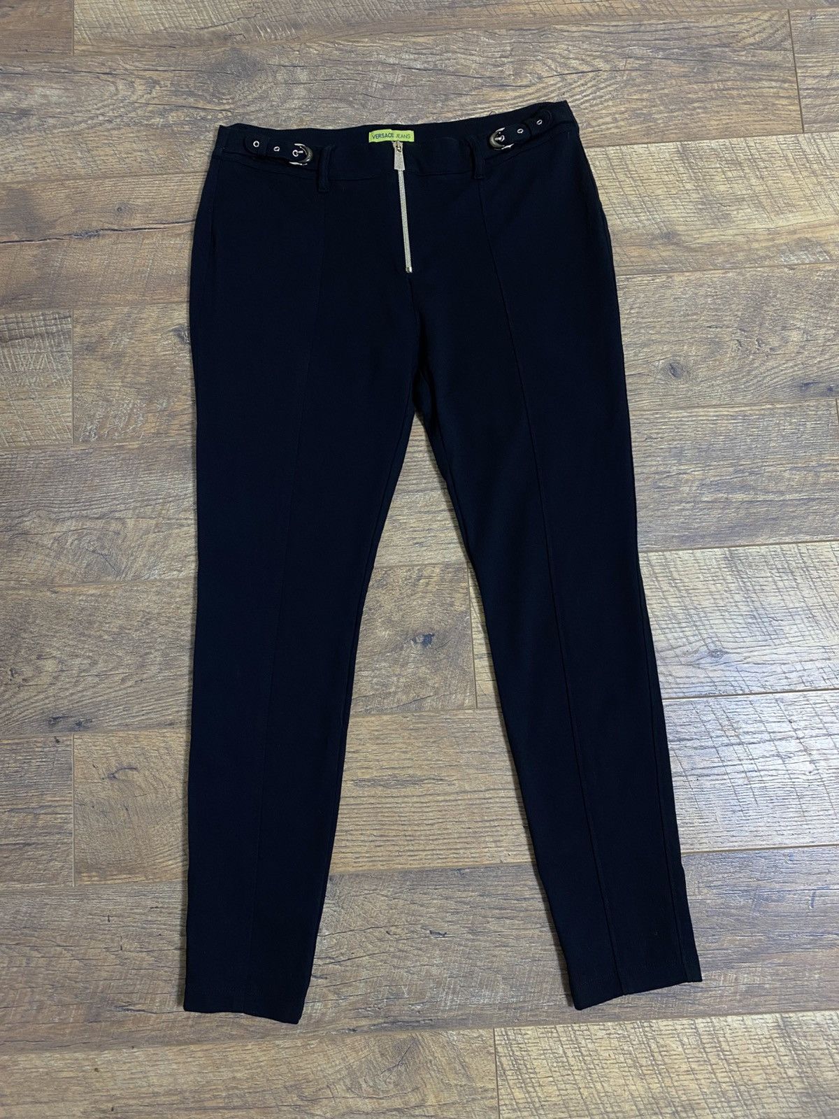 Versace Jeans Couture Versace Jeans Black Zip-Front Buckle Trousers IT48 Size 34" / US 12 / IT 48 - 4 Thumbnail