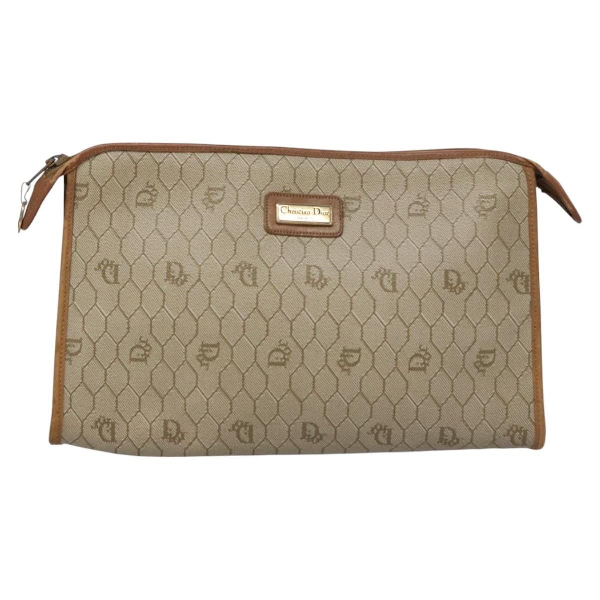 Dior Honeycomb Beige Canvas Clutch Bag (Pre-Owned) Size ONE SIZE - 1 Thumbnail